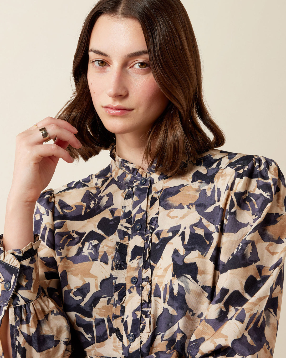 Cricklade Blouse - Navy Coincide Print