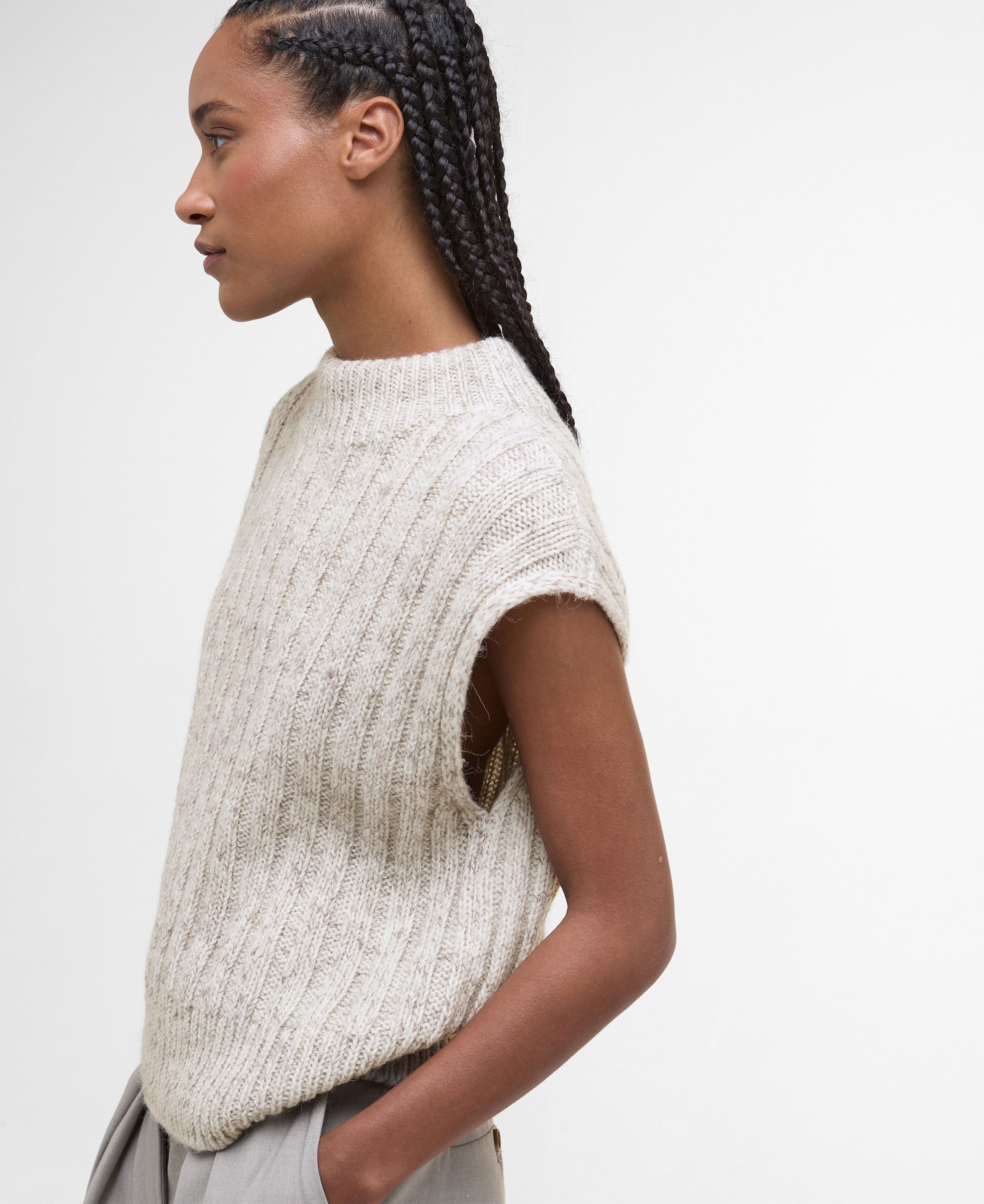 Anastasia Knitted Vest - Oat