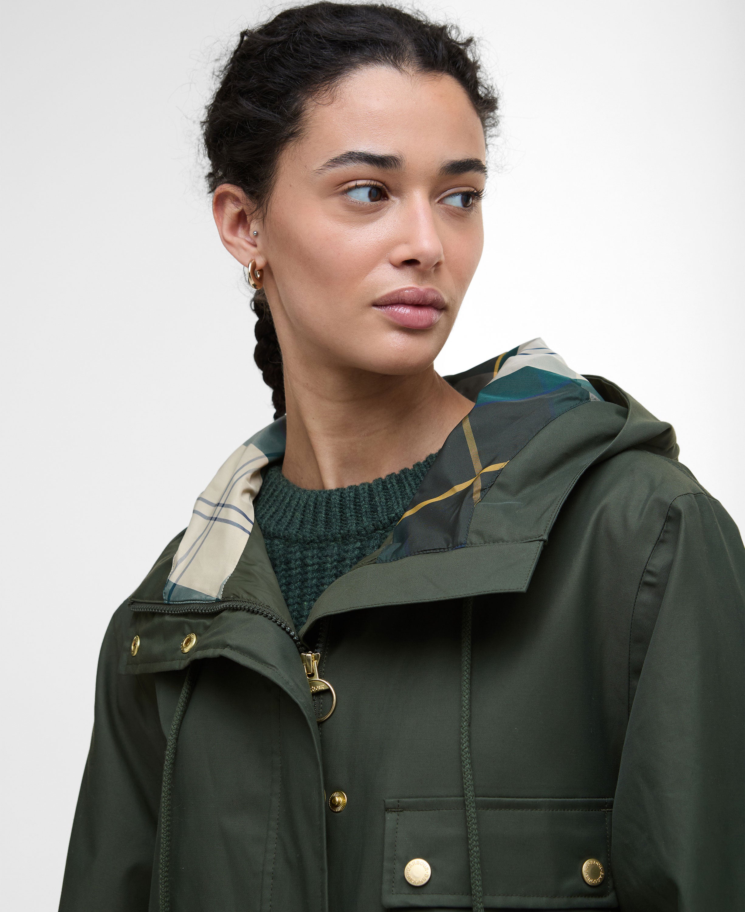 Arla Waterproof Jacket - Olive/Ancient Tartan