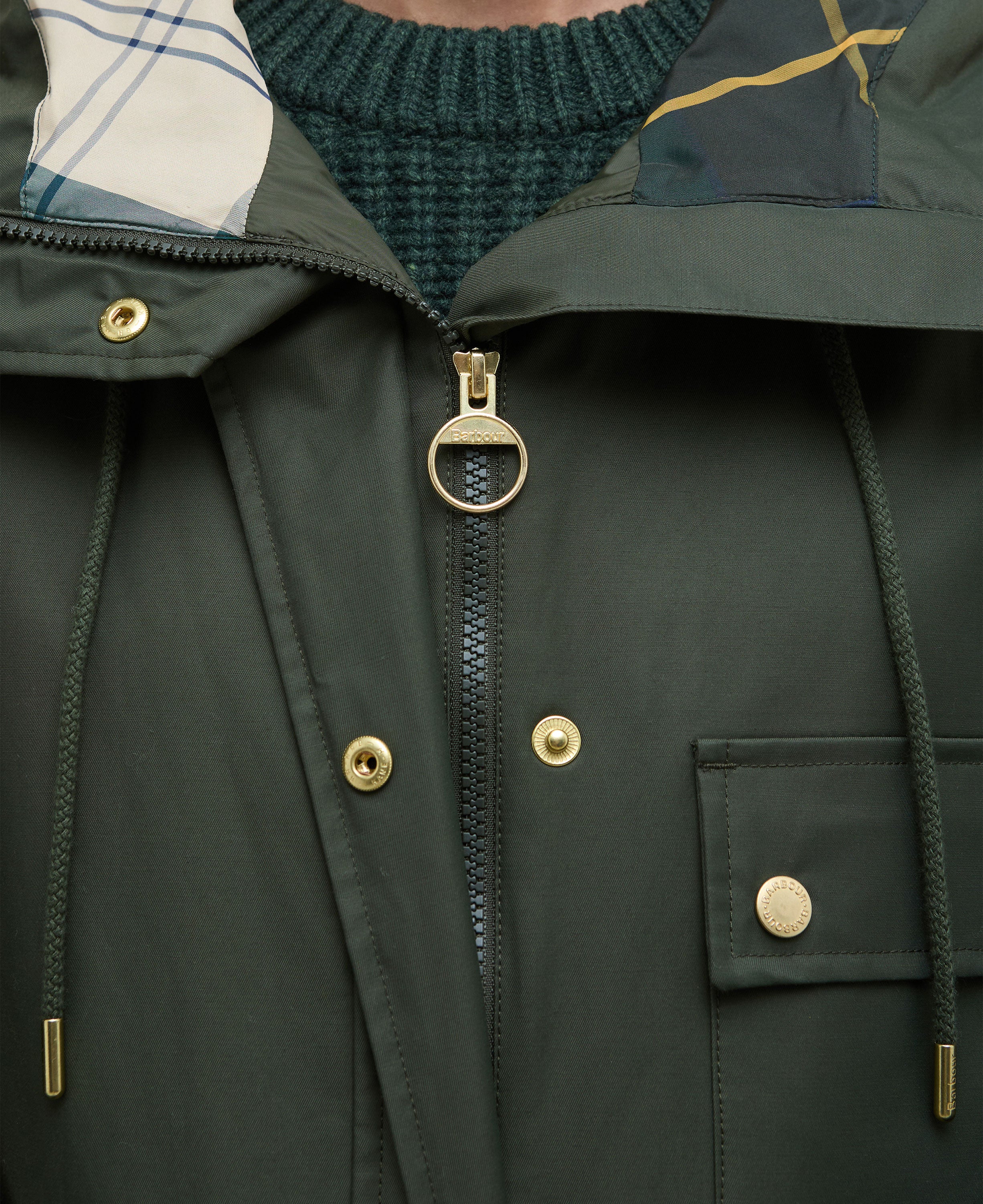 Arla Waterproof Jacket - Olive/Ancient Tartan