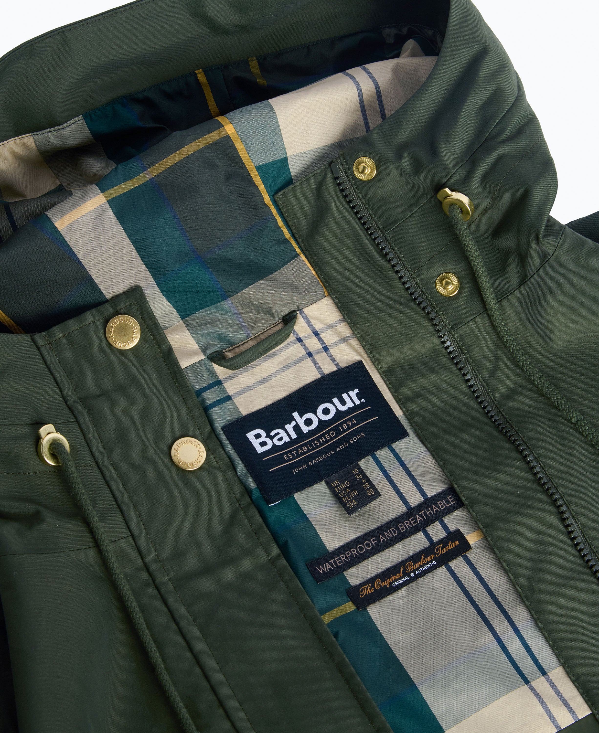Arla Waterproof Jacket - Olive/Ancient Tartan