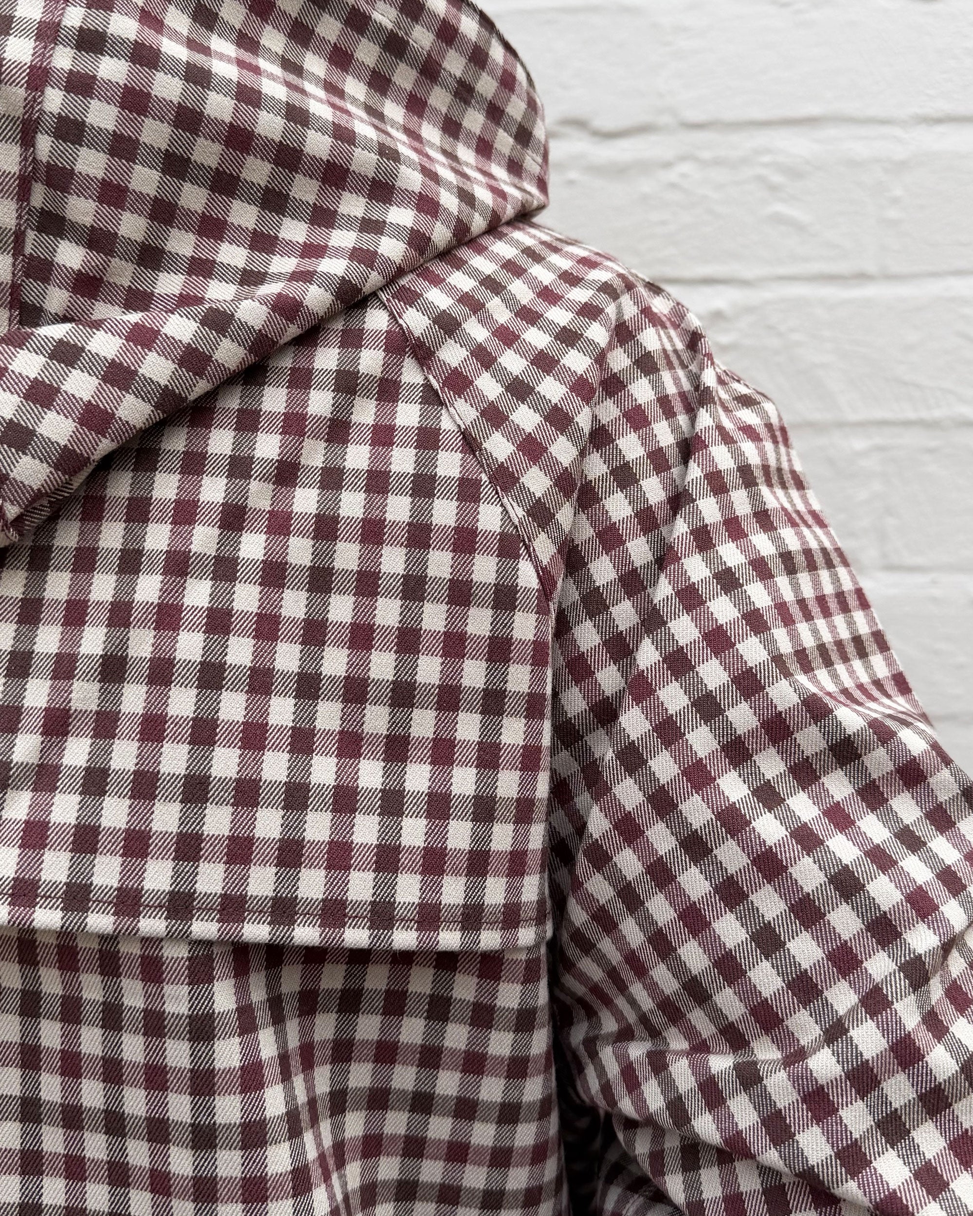 Audrey Showerproof Jacket - Cranberry/Brown Gingham