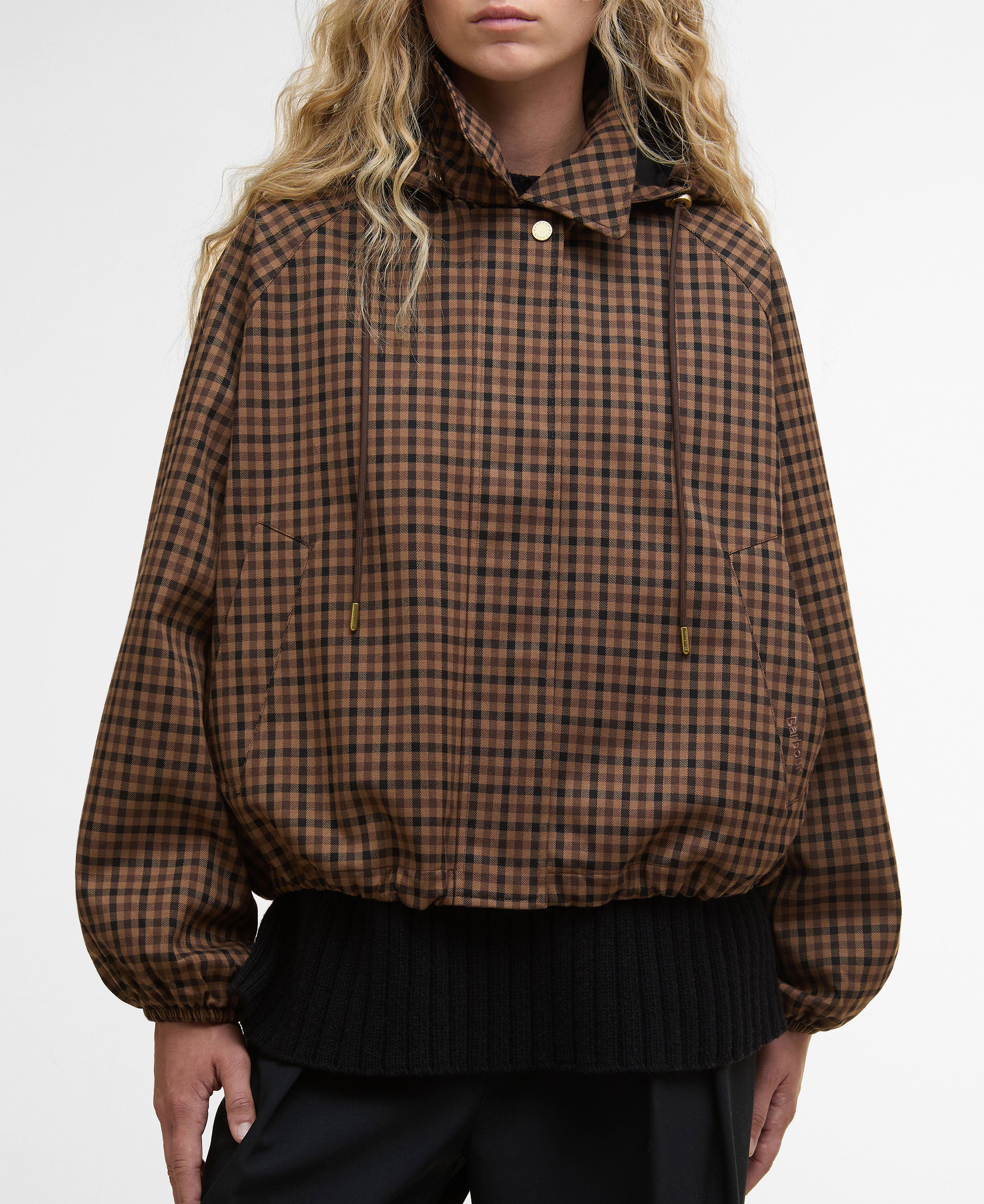 Audrey Showerproof Jacket - Vicuna Gingham Check