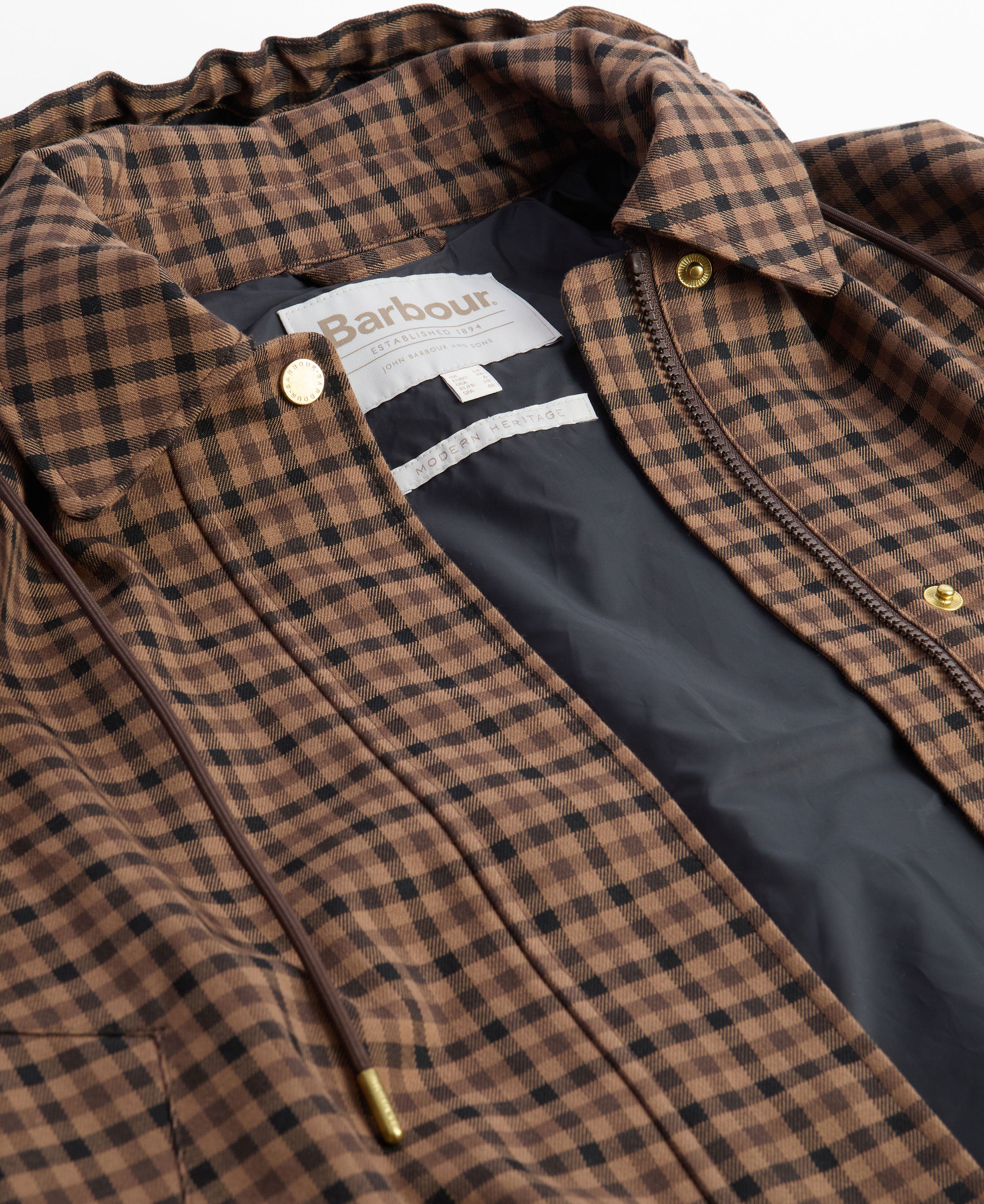 Audrey Showerproof Jacket - Vicuna Gingham Check
