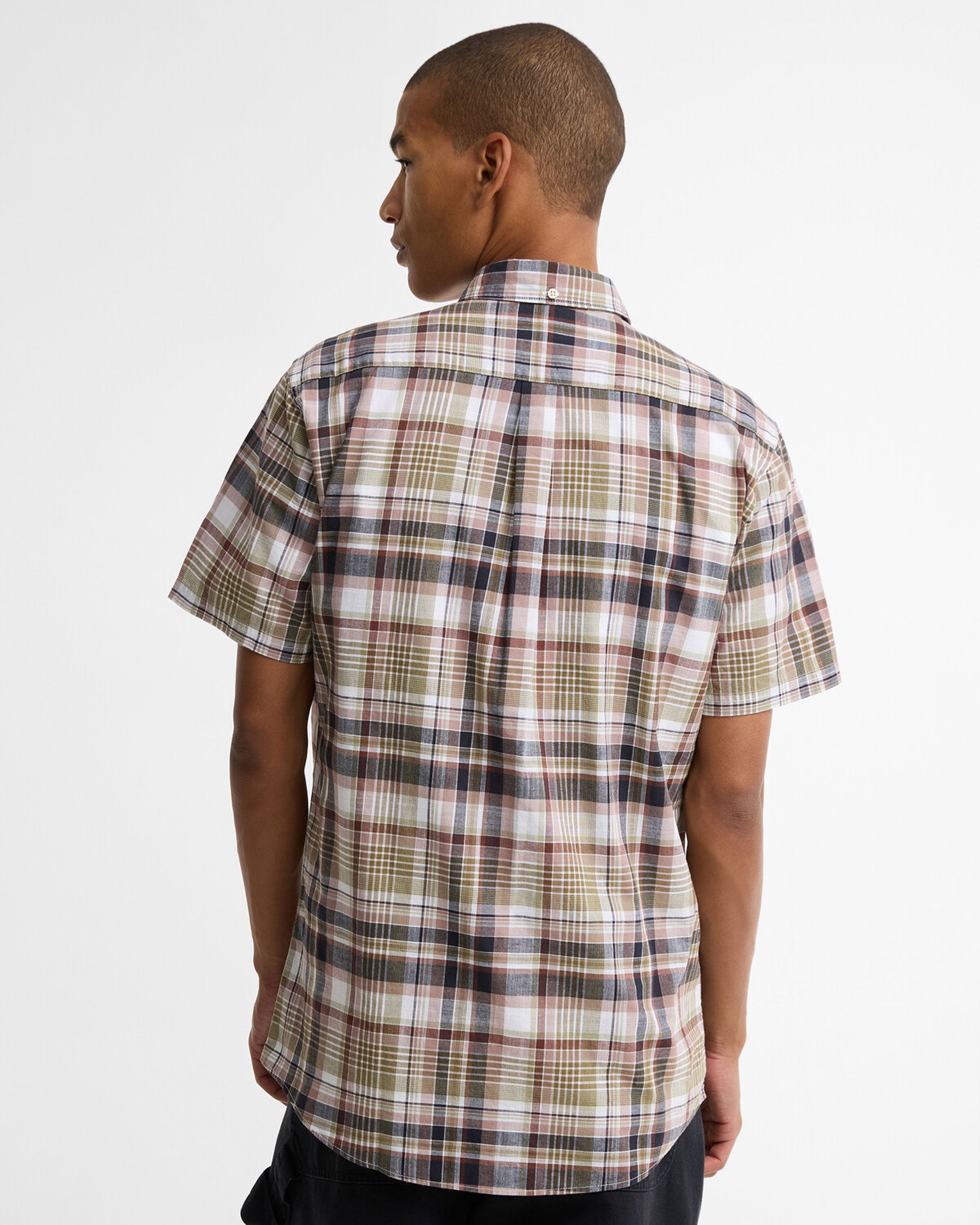 Baycliff Checked Short Sleeve Tailored Shirt - Burnt Pepper