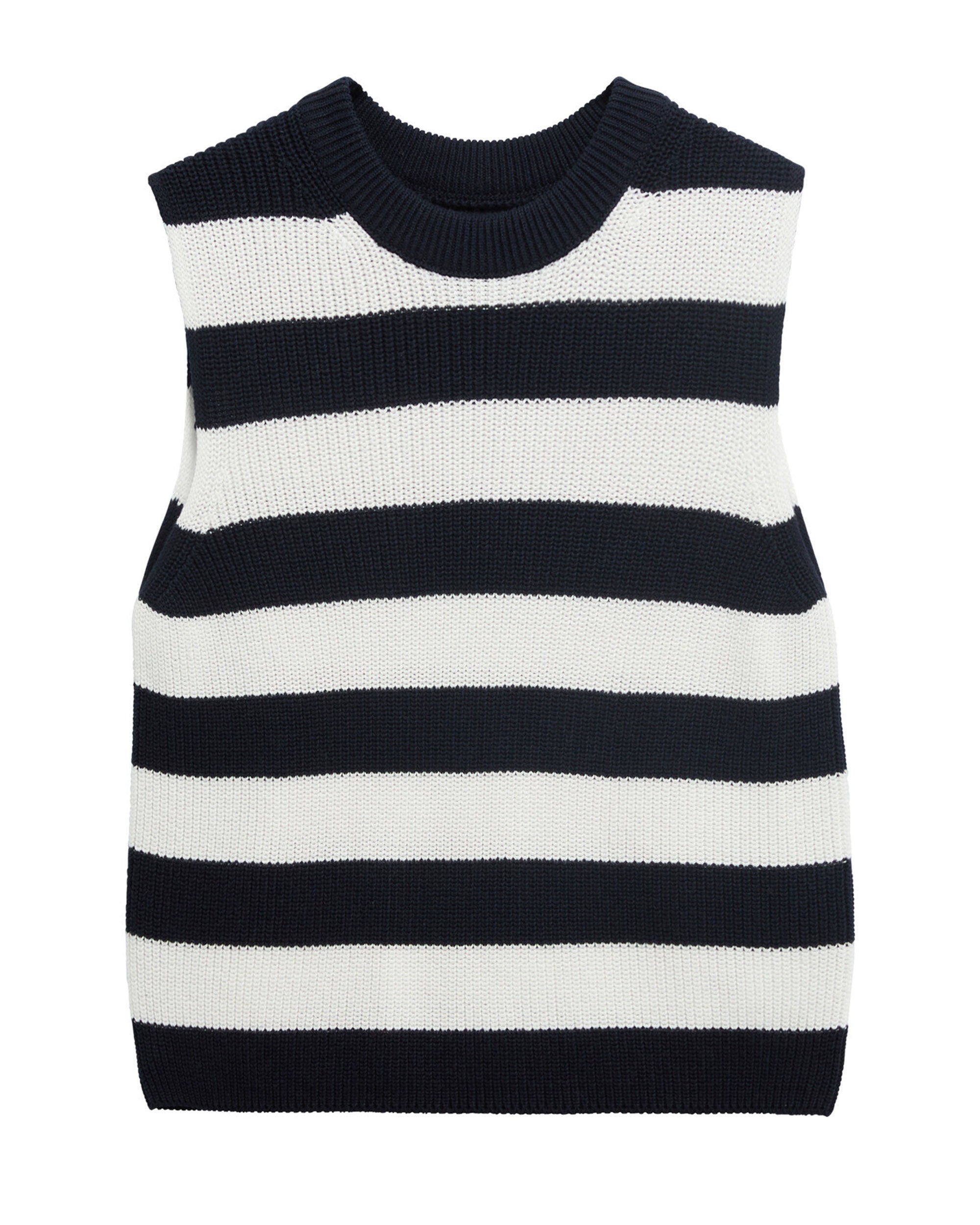 Cartmel Knitted Vest - Dark Navy Stripe