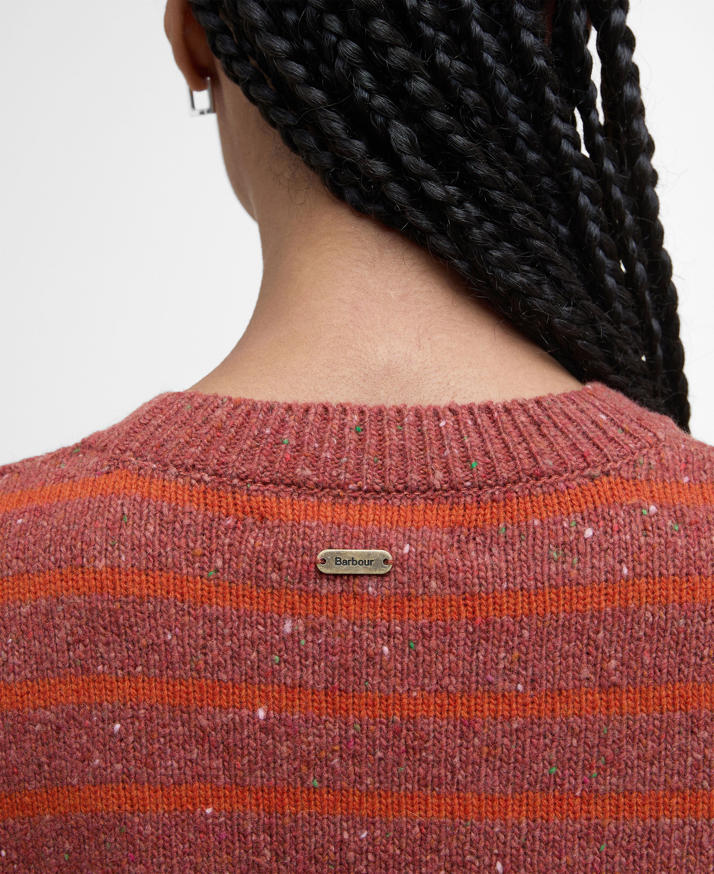 Claydon Knitted Jumper - Burnt Orange Stripe