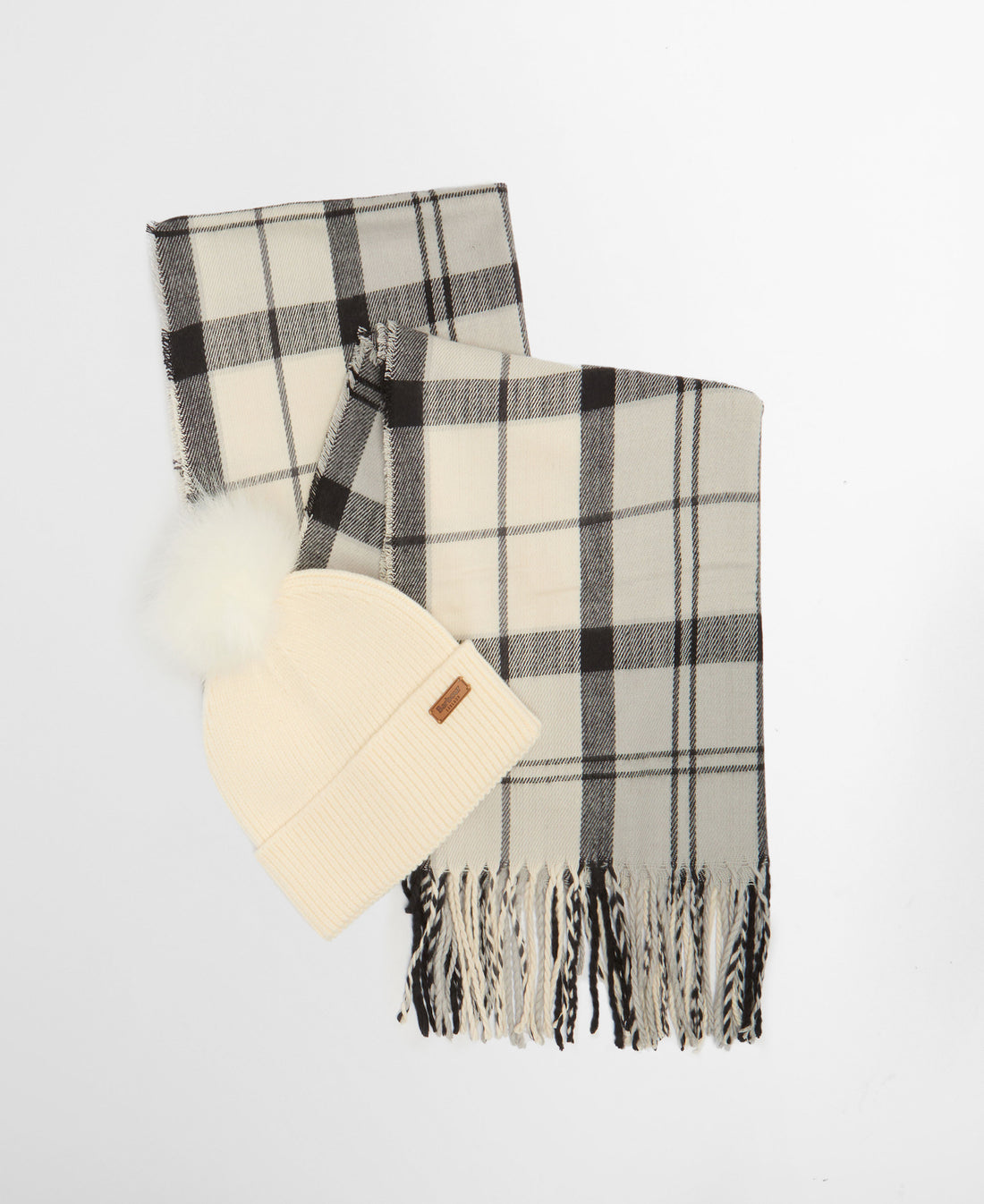 Dover Beanie & Hailes Scarf Gift Set - Monochrome Tartan