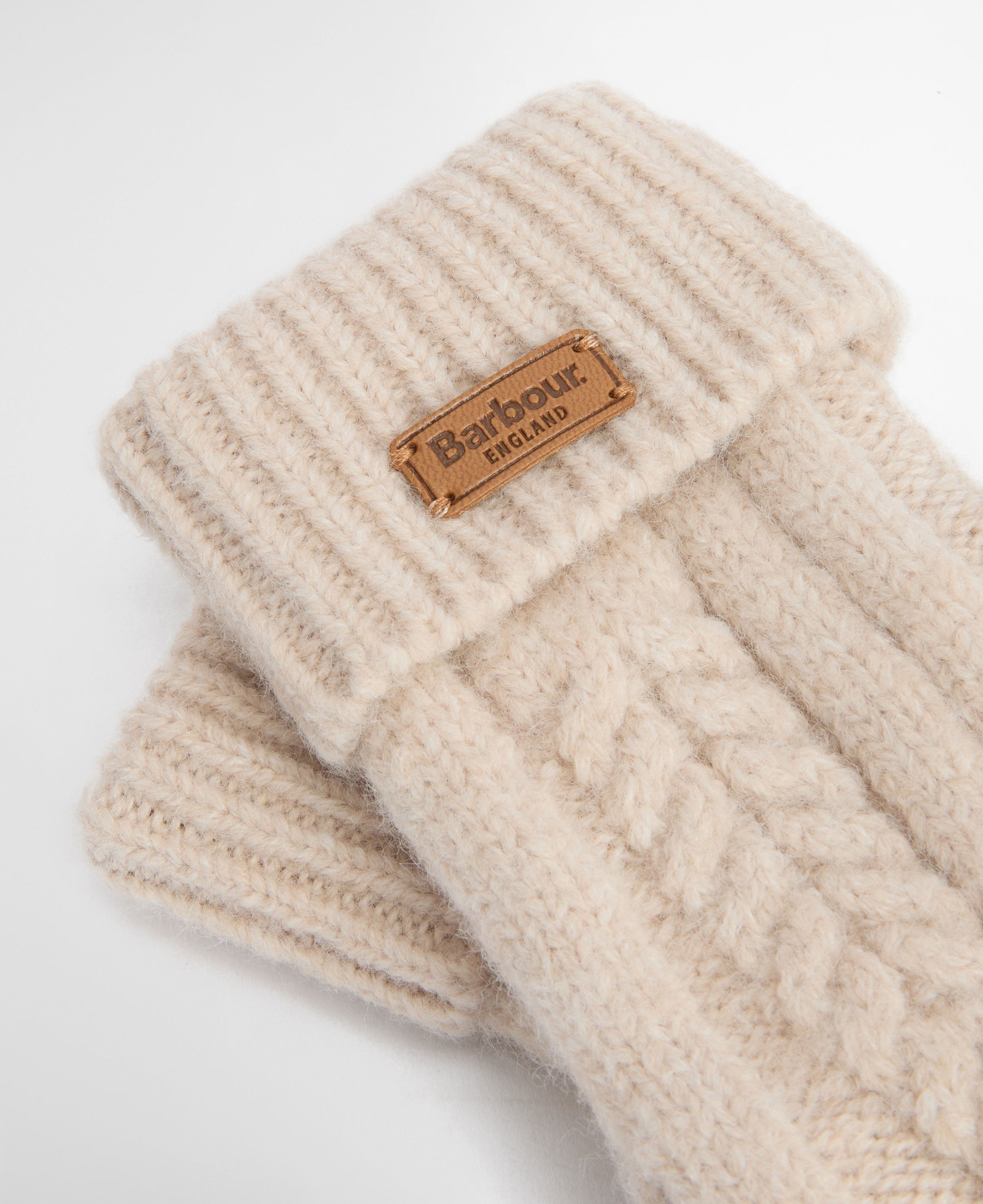 Elsdon Knitted Mittens - Eggshell