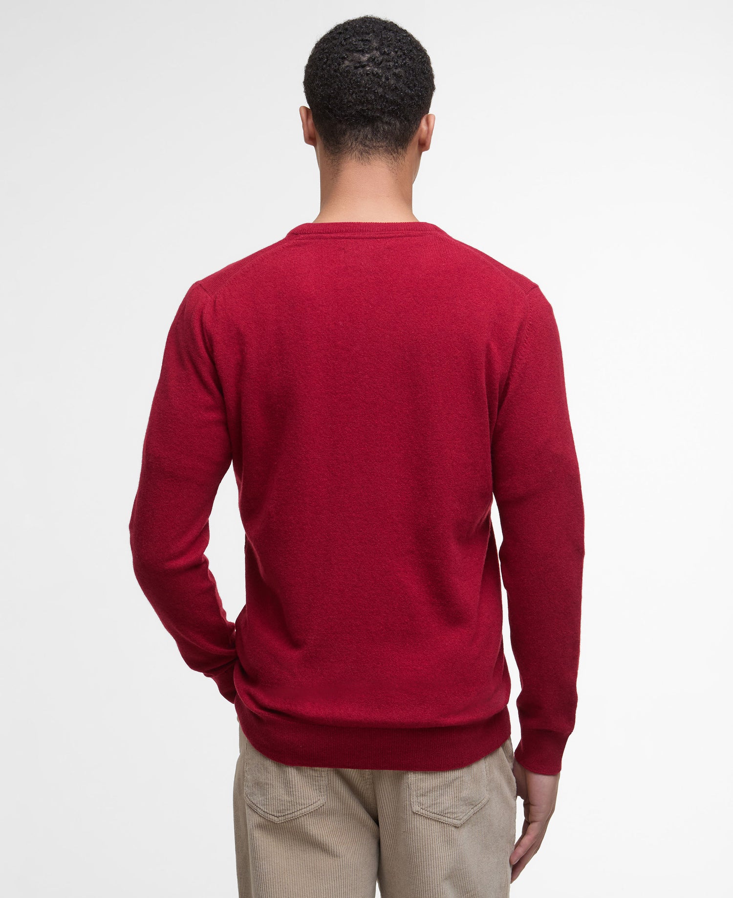 Essential Lambswool V Neck Sweater - Red
