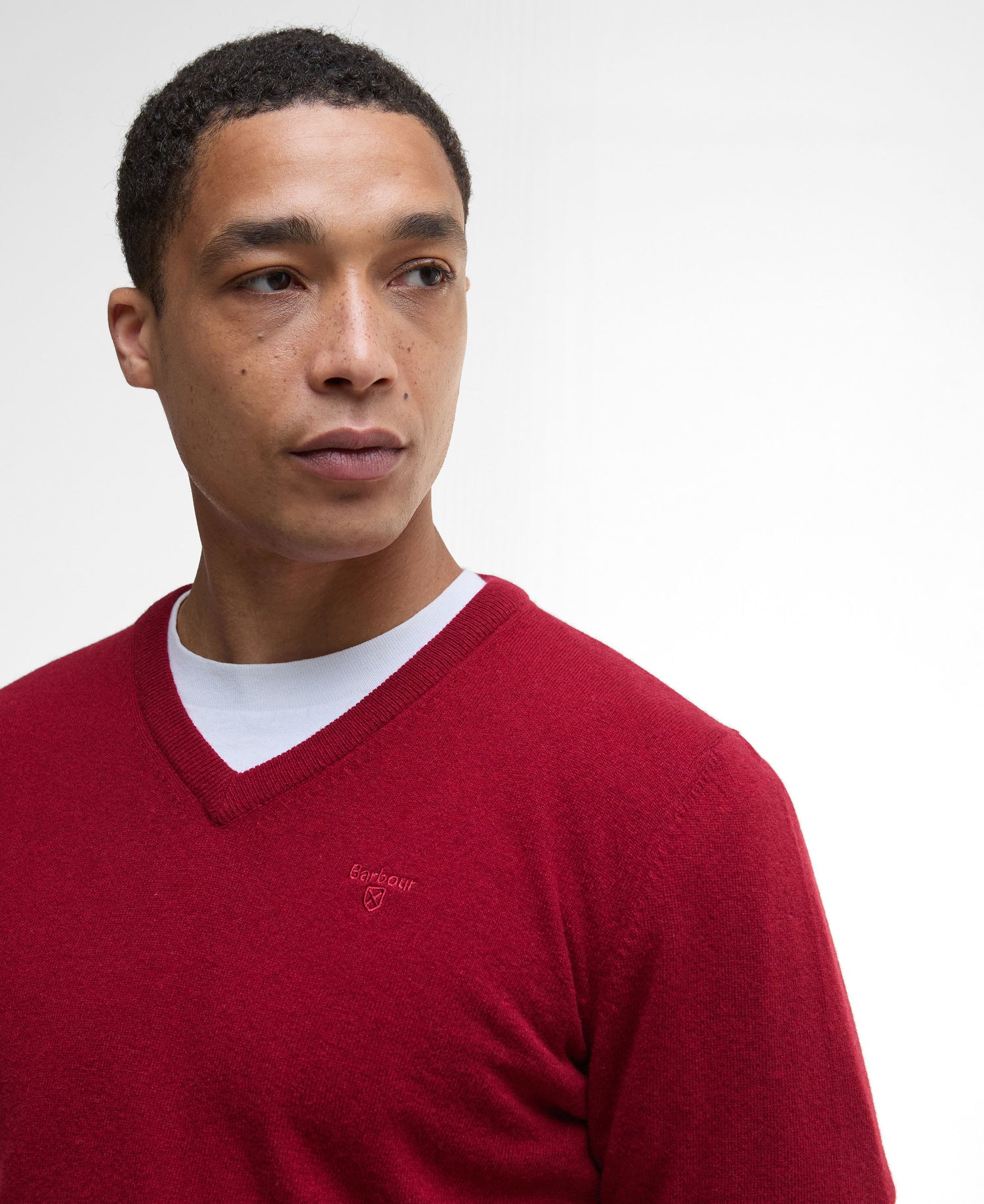Essential Lambswool V Neck Sweater - Red