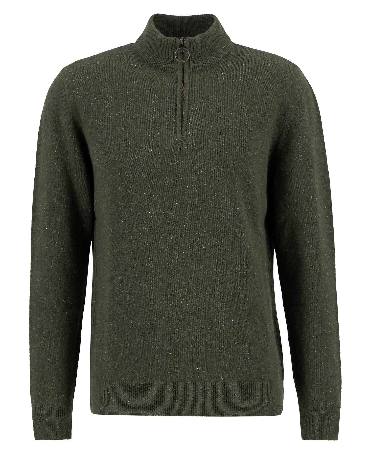 Essential Tisbury Half Zip Knitted Jumper - Forest