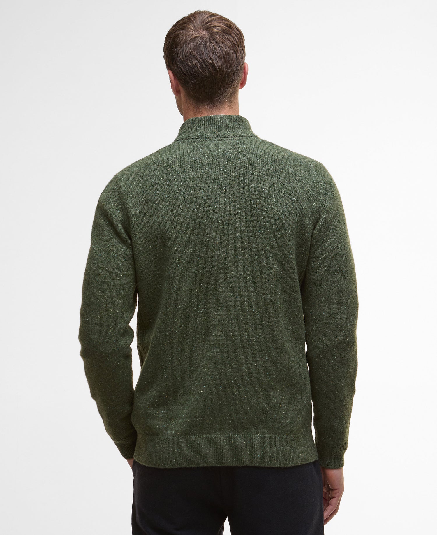 Essential Tisbury Half Zip Knitted Jumper - Forest