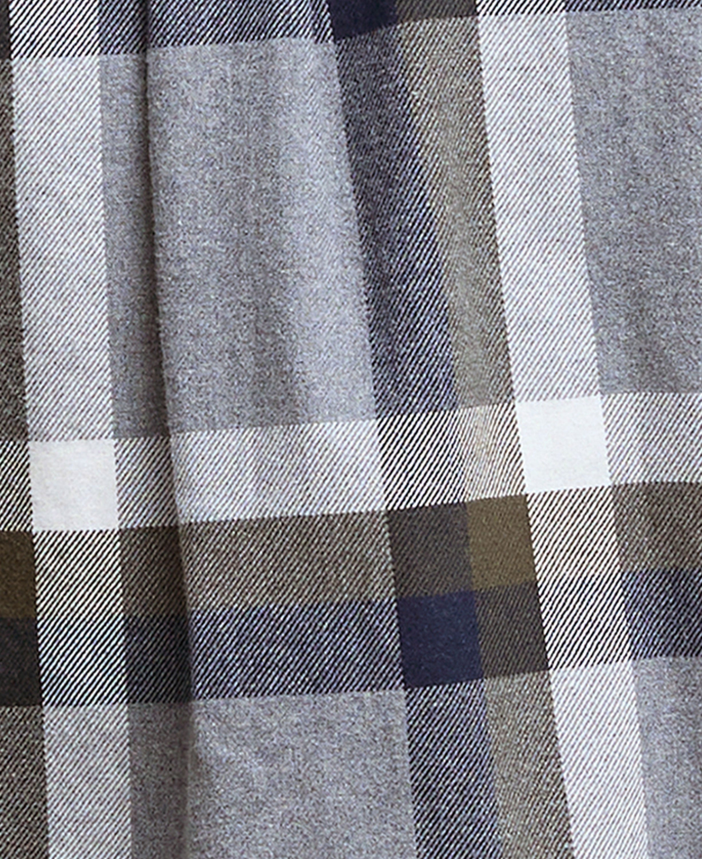 Folley Tailored Checked Shirt - Light Grey Marl