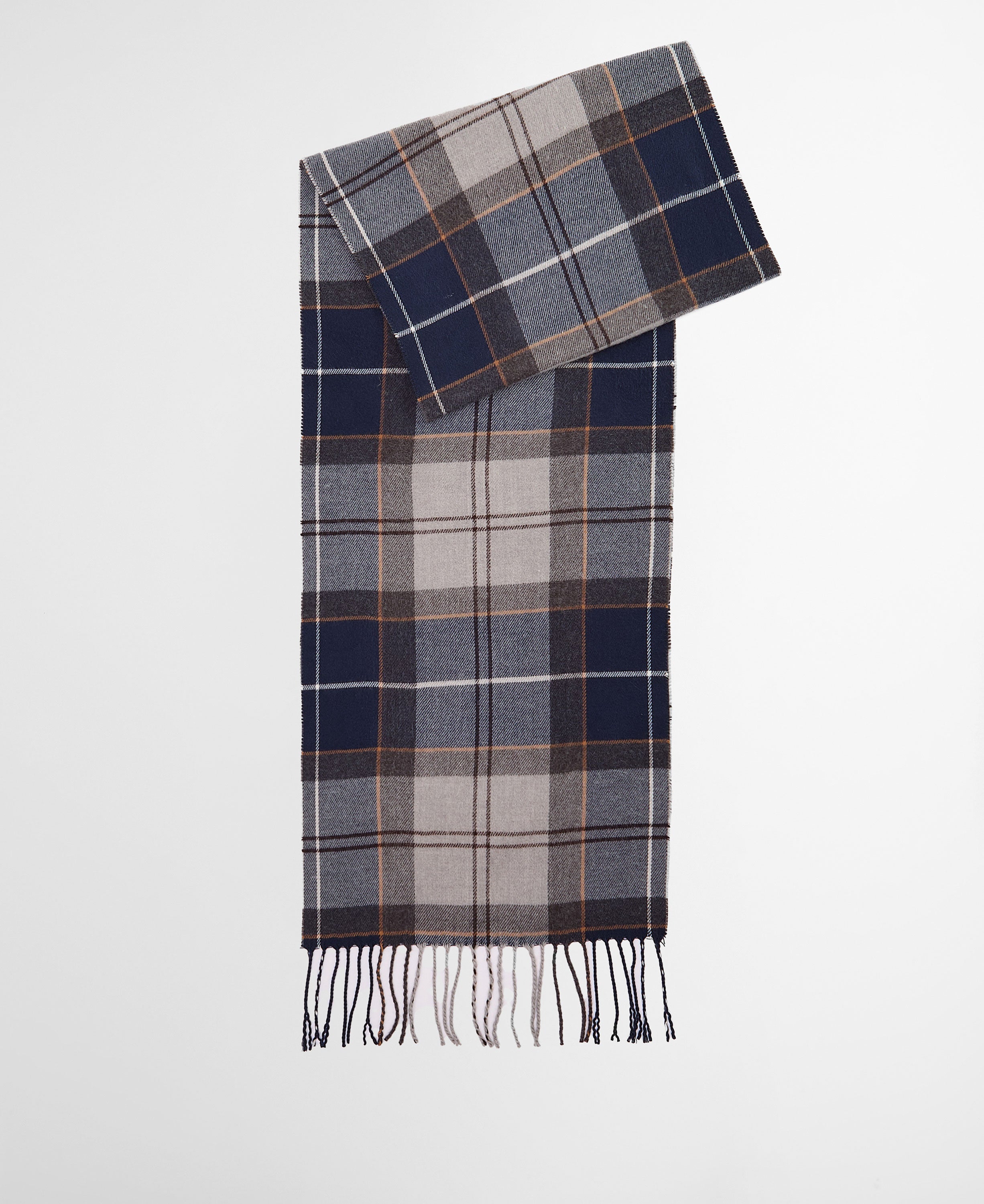 Galingale Tartan Scarf - Grey Midnight Tartan