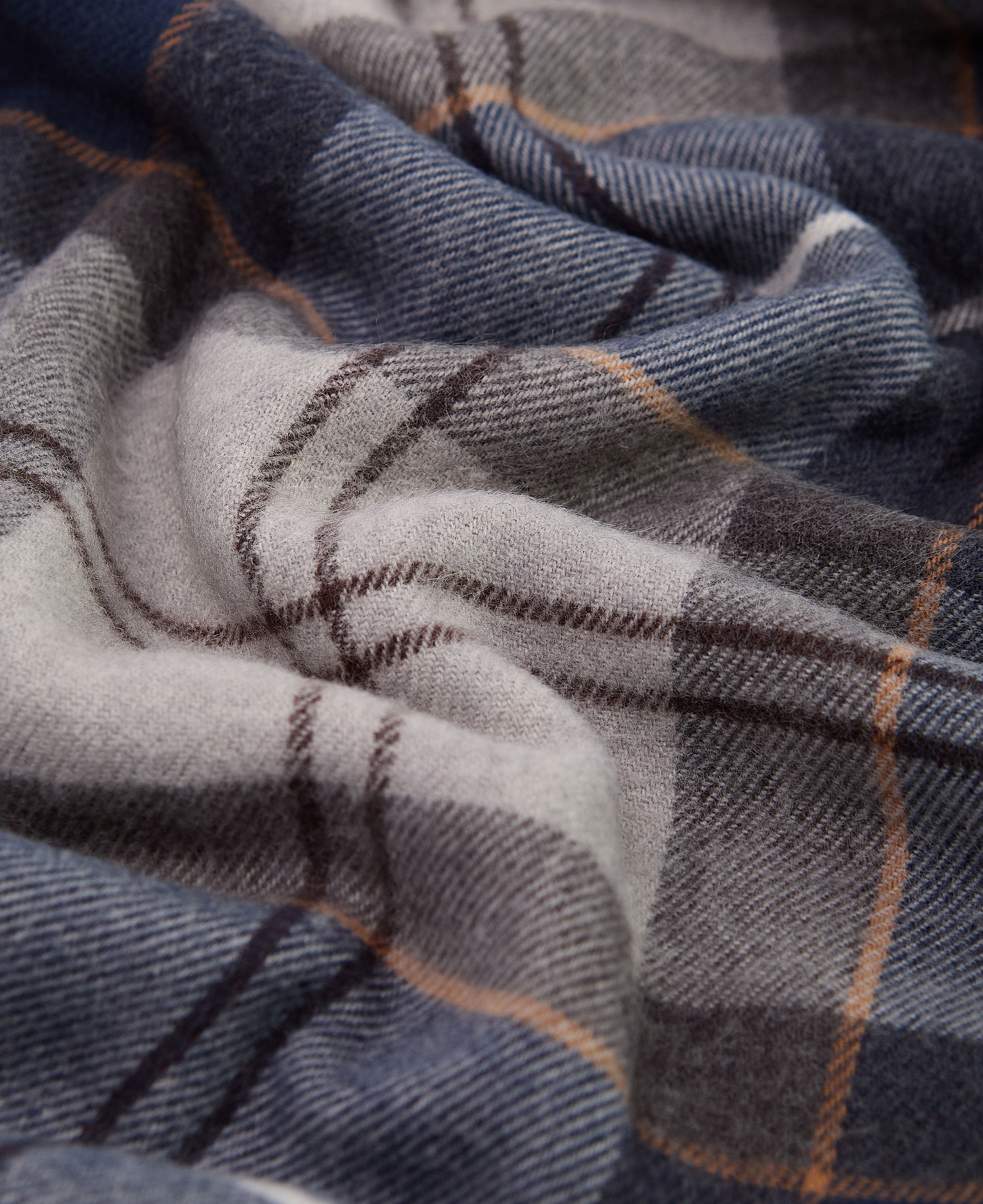 Galingale Tartan Scarf - Grey Midnight Tartan