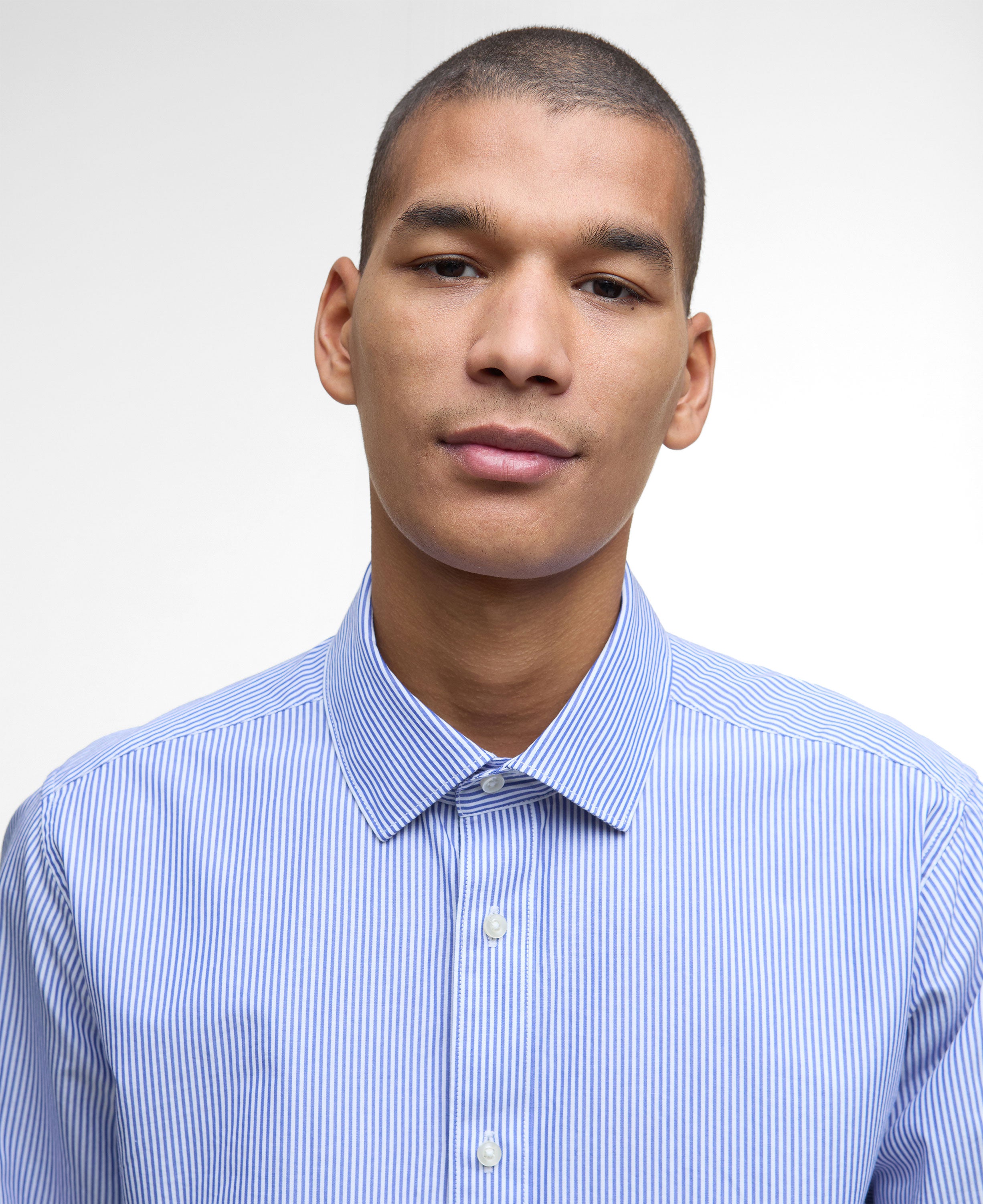 Graham Striped Tailored Shirt - Navy