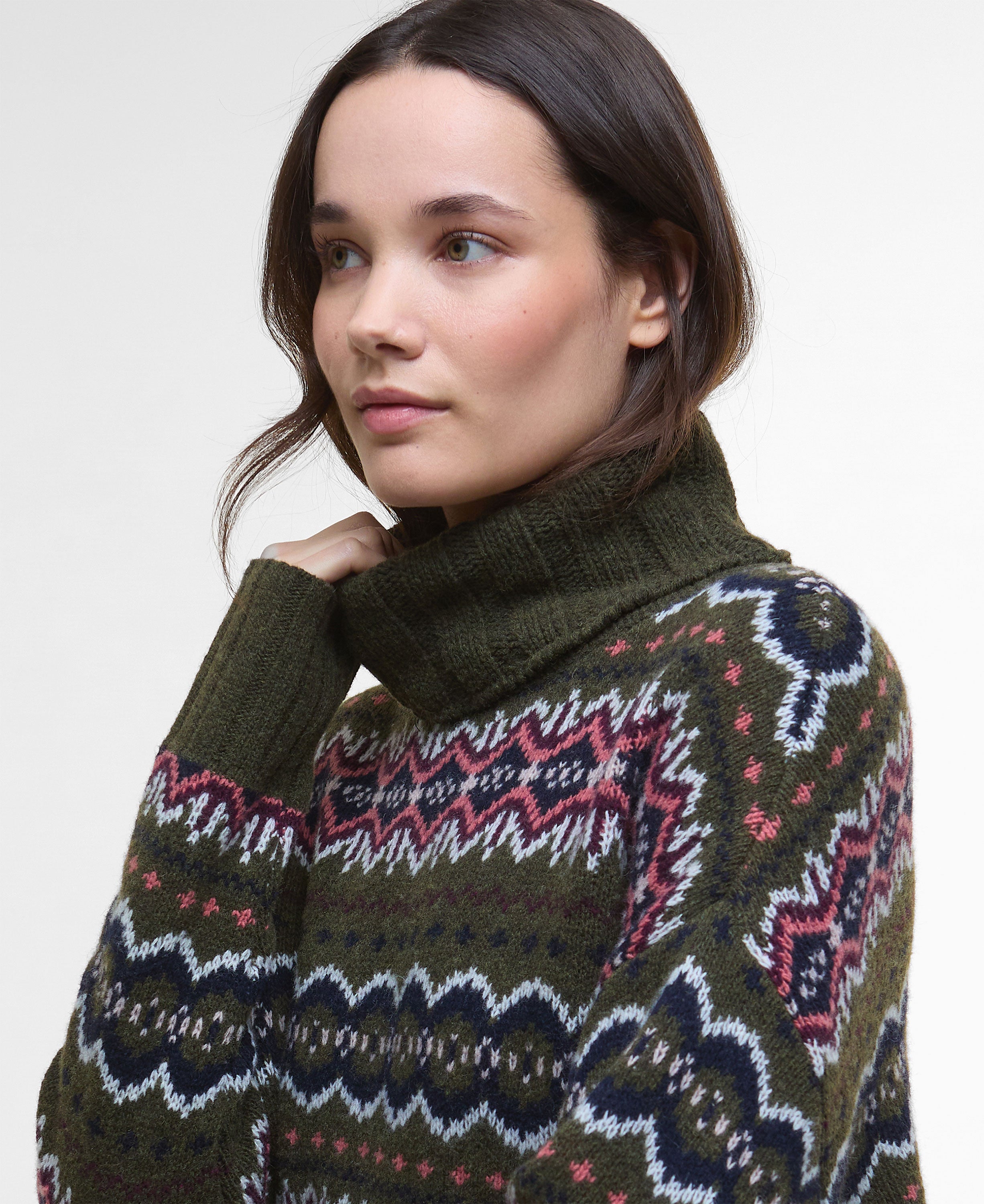 Helen Knitted Jumper - Olive Multi