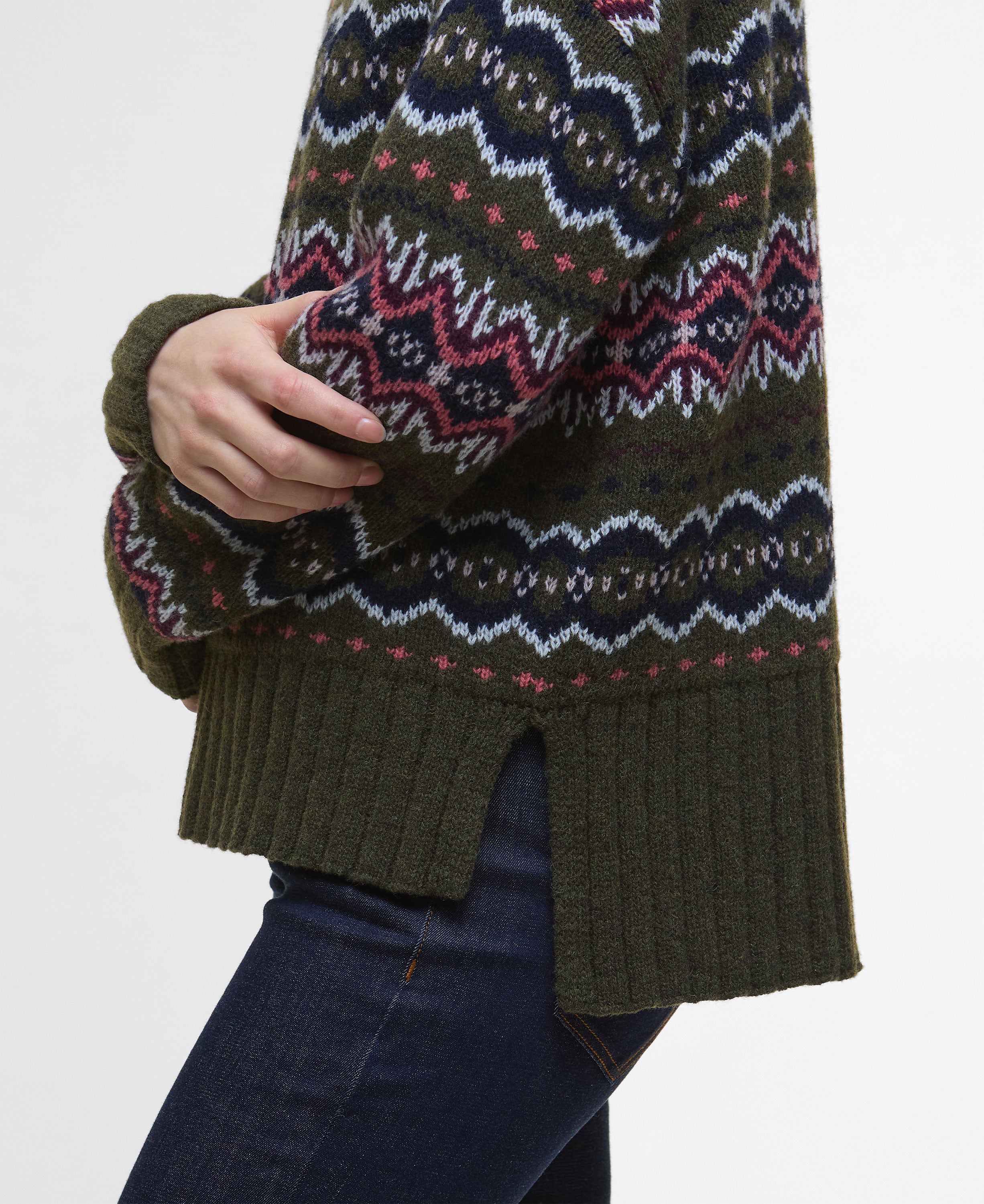 Helen Knitted Jumper - Olive Multi