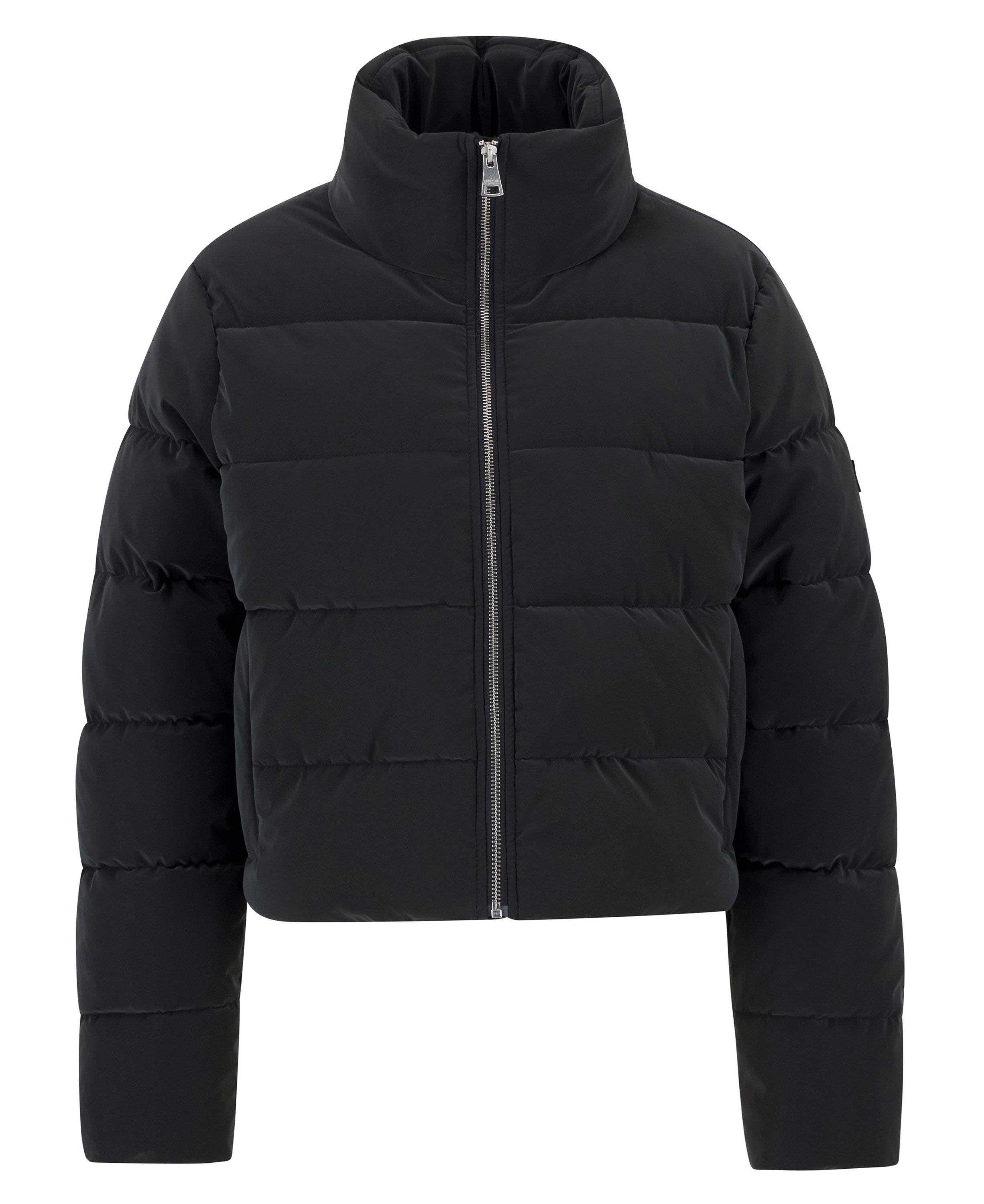 Hudson Faux Velvet Puffer Jacket - Black