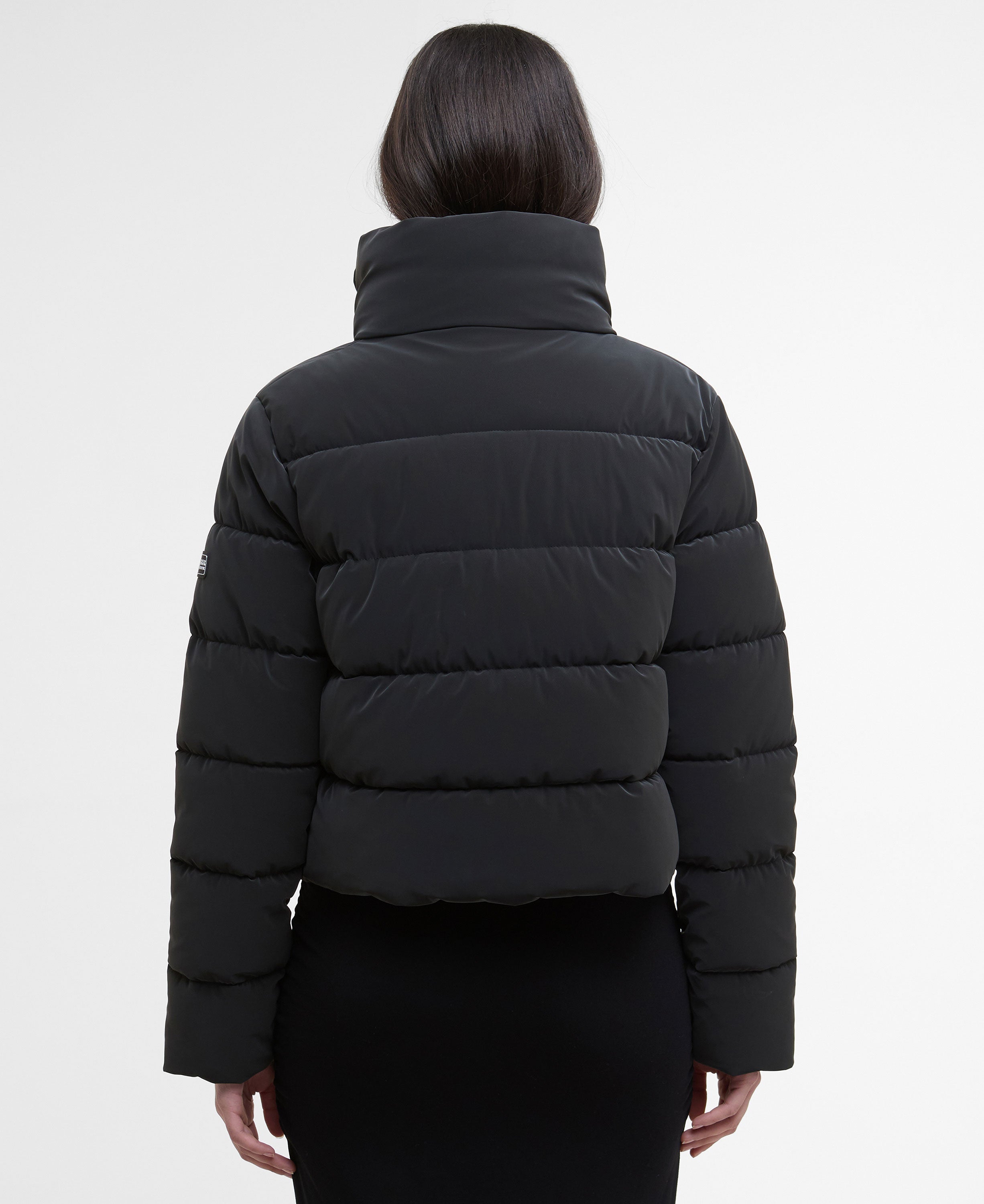 Hudson Faux Velvet Puffer Jacket - Black