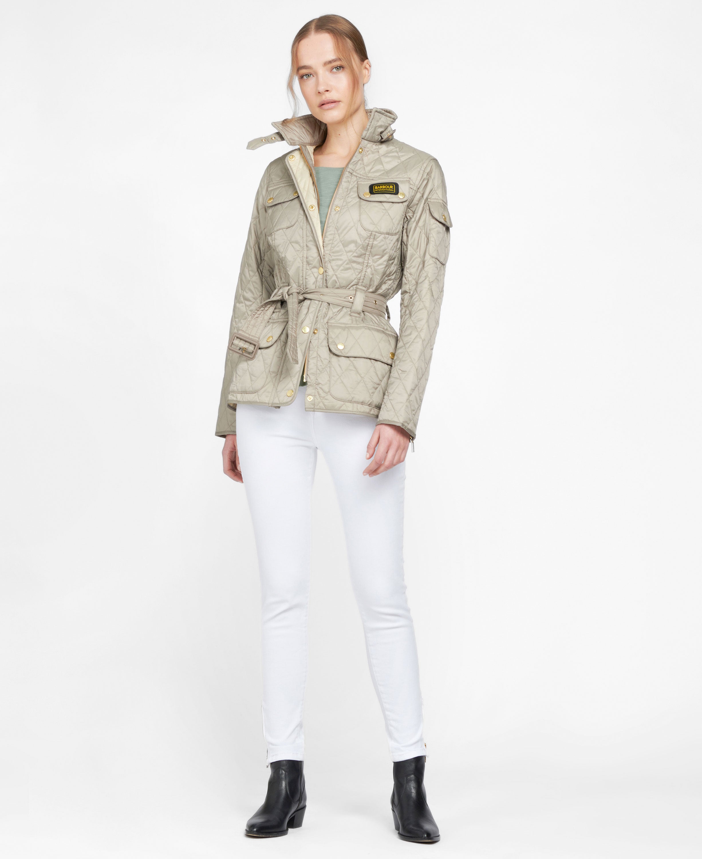 International Quilted Jacket - Taupe/Pearl
