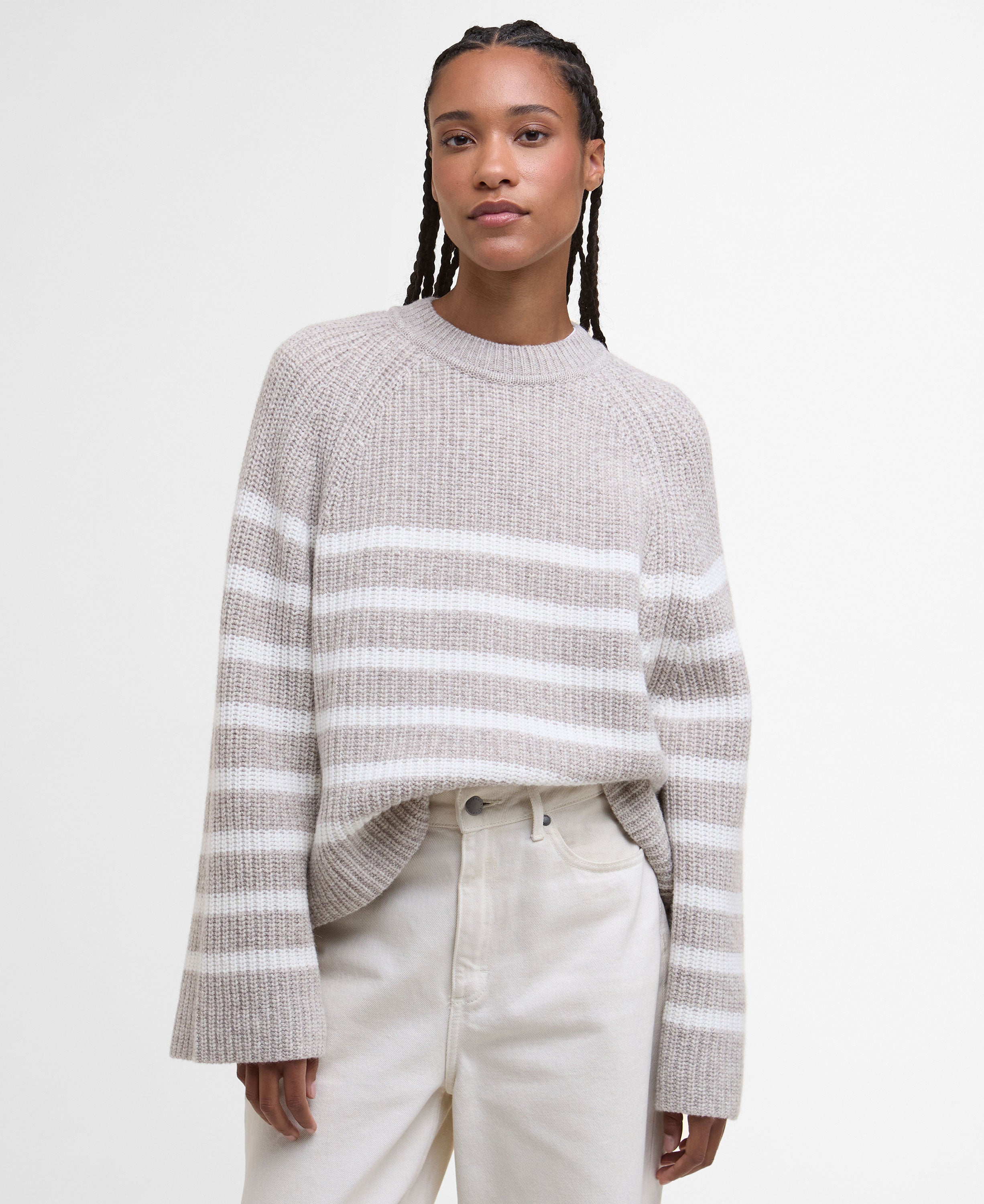 Irene Knitted Jumper - Oat Stripe