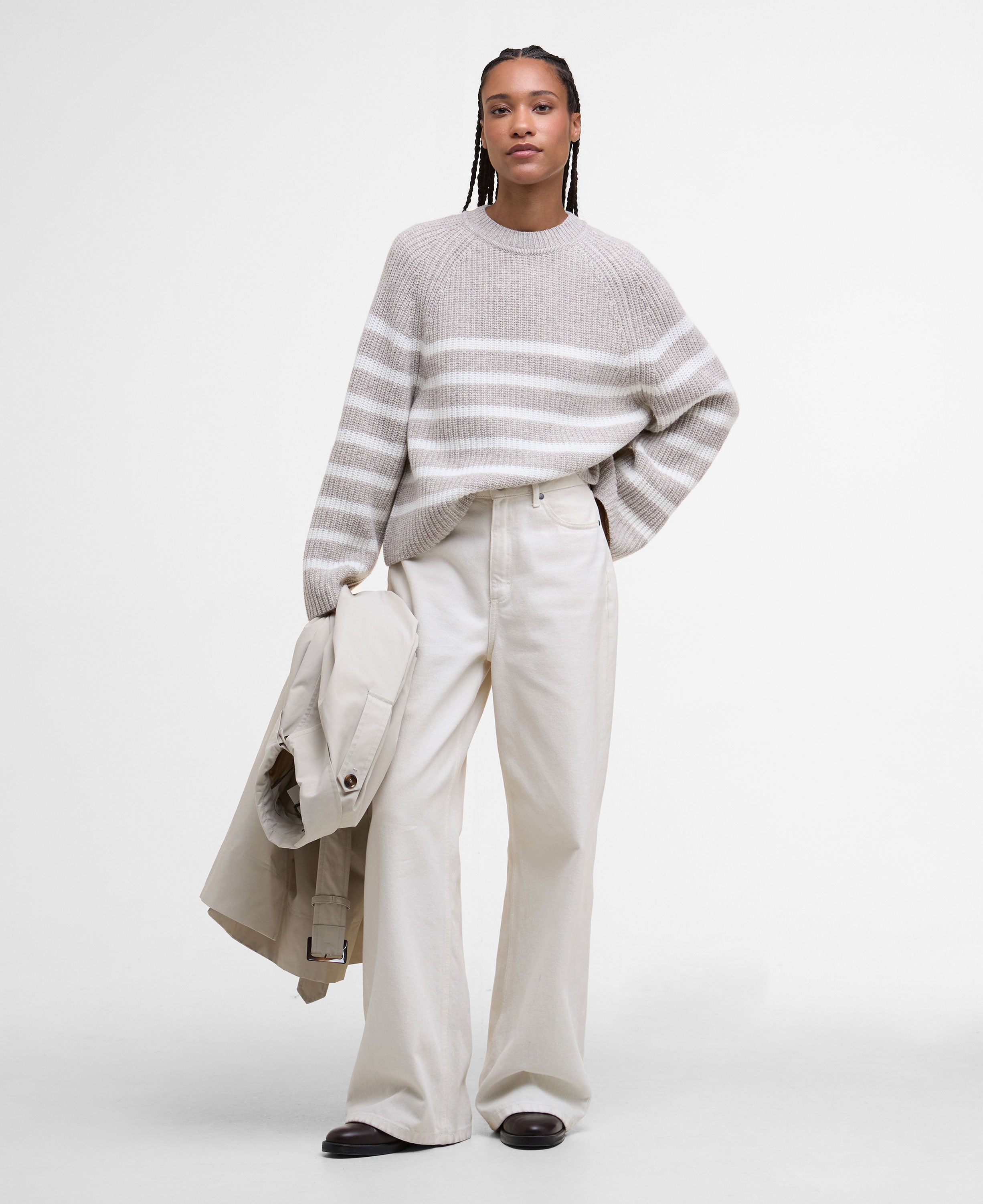 Irene Knitted Jumper - Oat Stripe