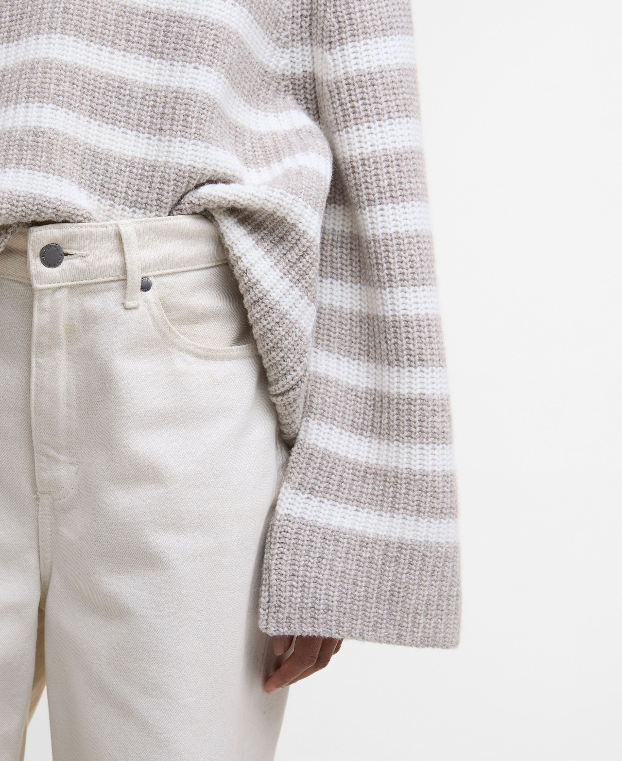 Irene Knitted Jumper - Oat Stripe