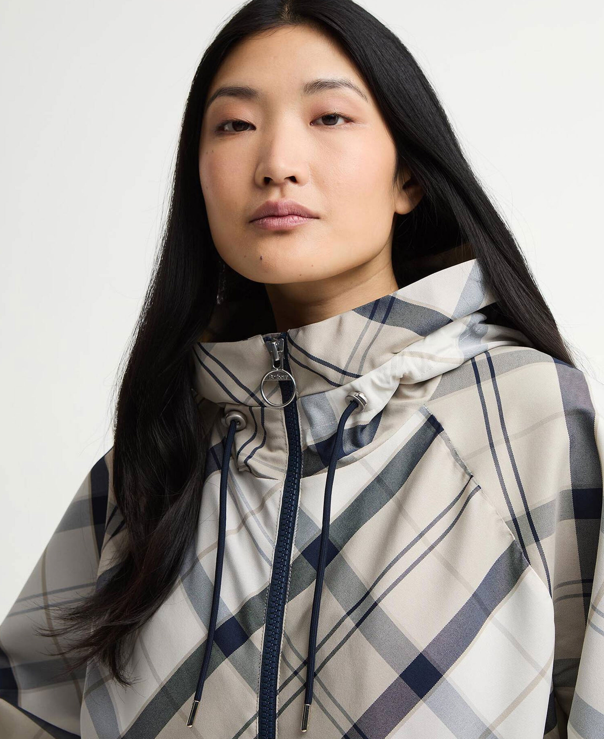 Kinsale Tartan Showerproof Cape - Dress Navy Tartan