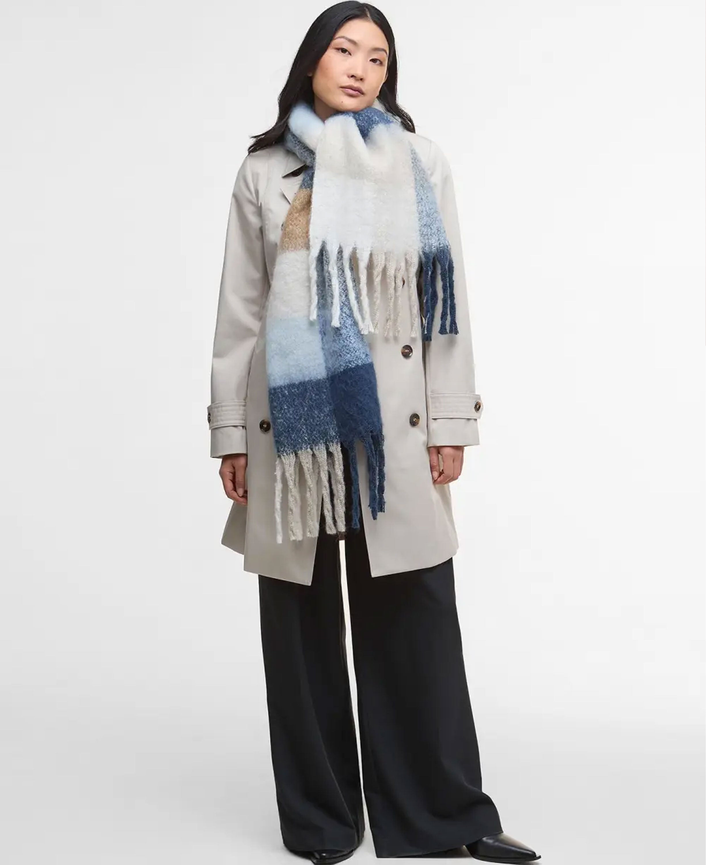 Marie Scarf - Ice Blue Check