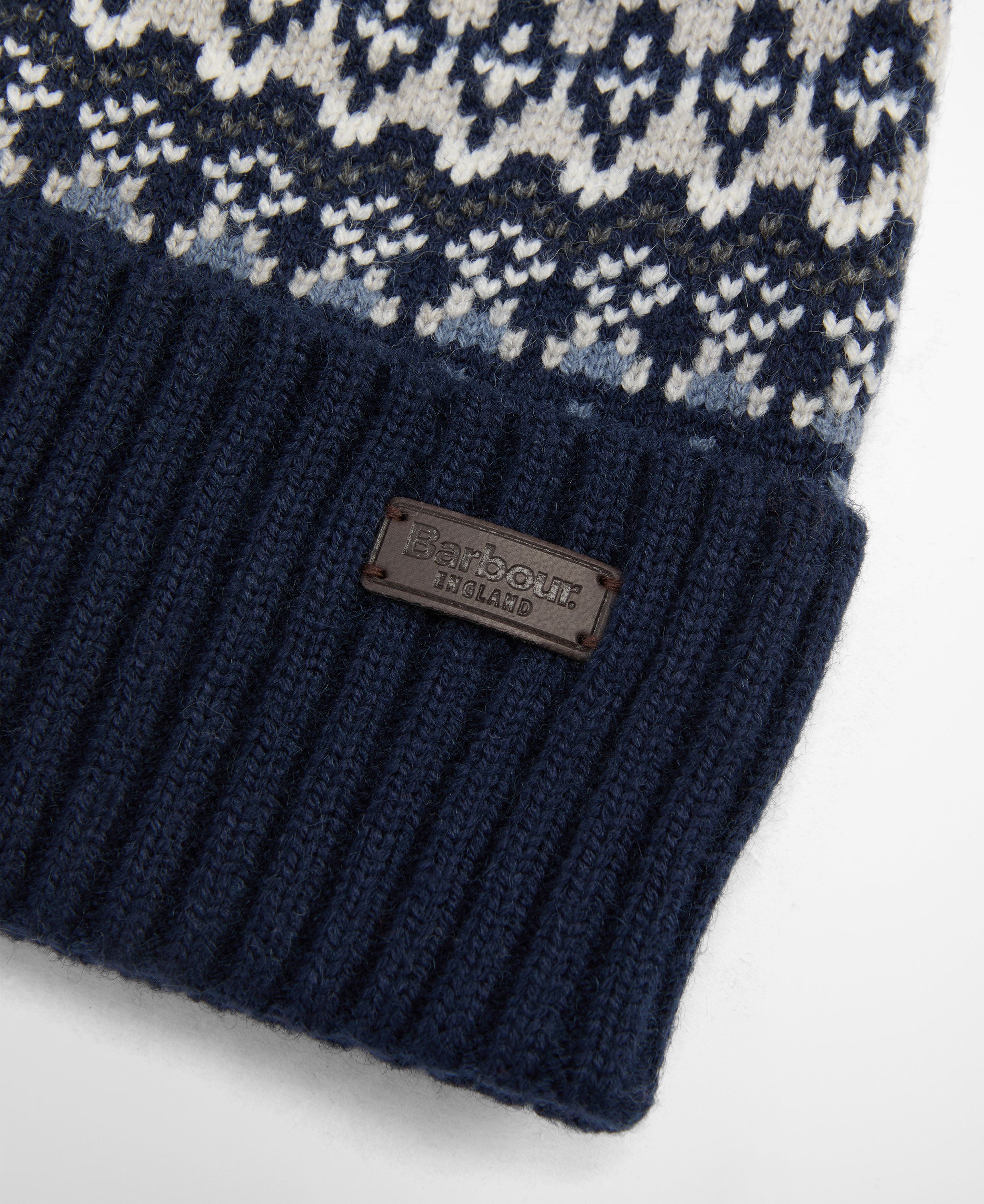 Marlow Fair Isle Pom Beanie Hat - Navy