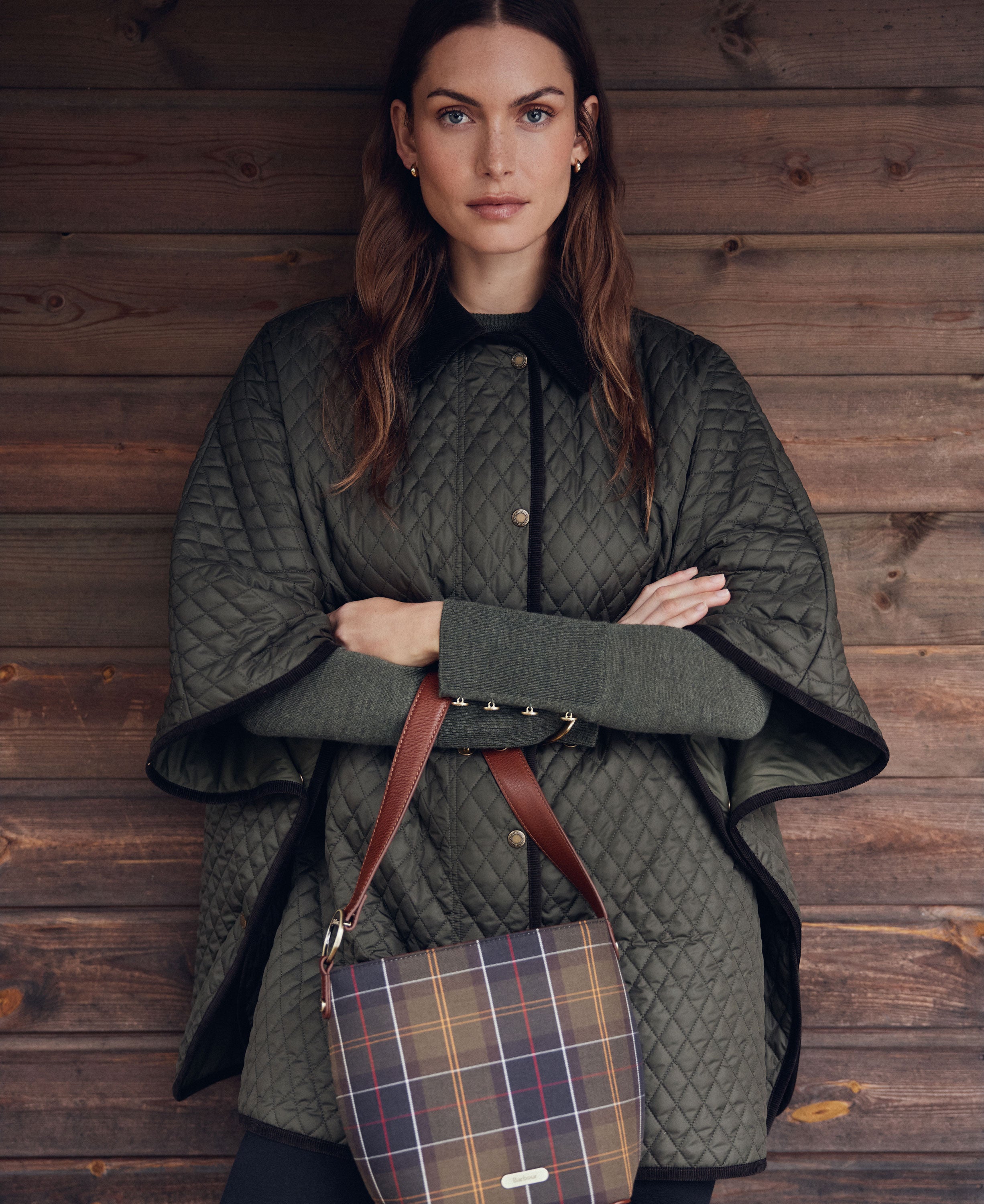 Oakham Quilted Cape - Olive