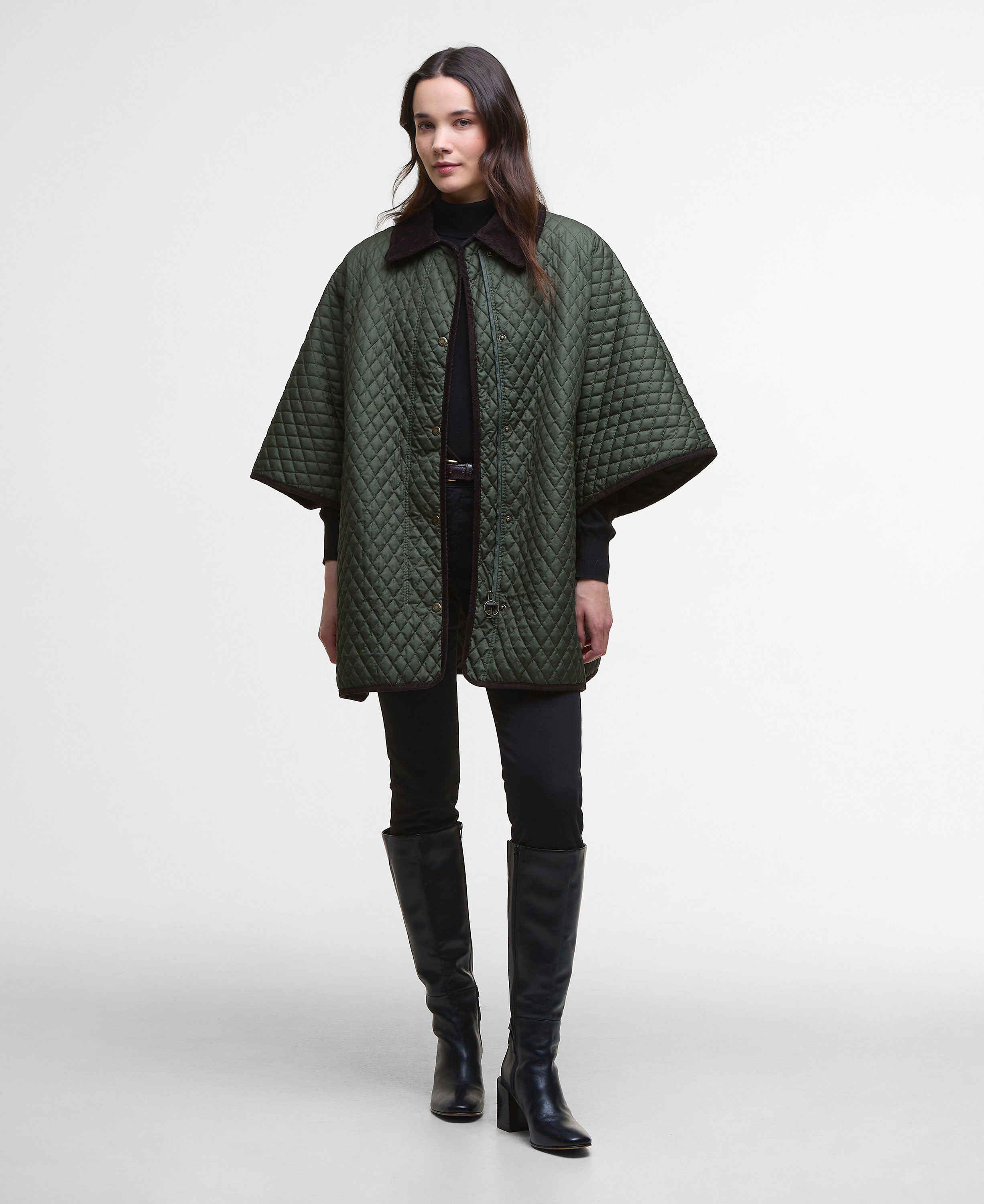 Oakham Quilted Cape - Olive