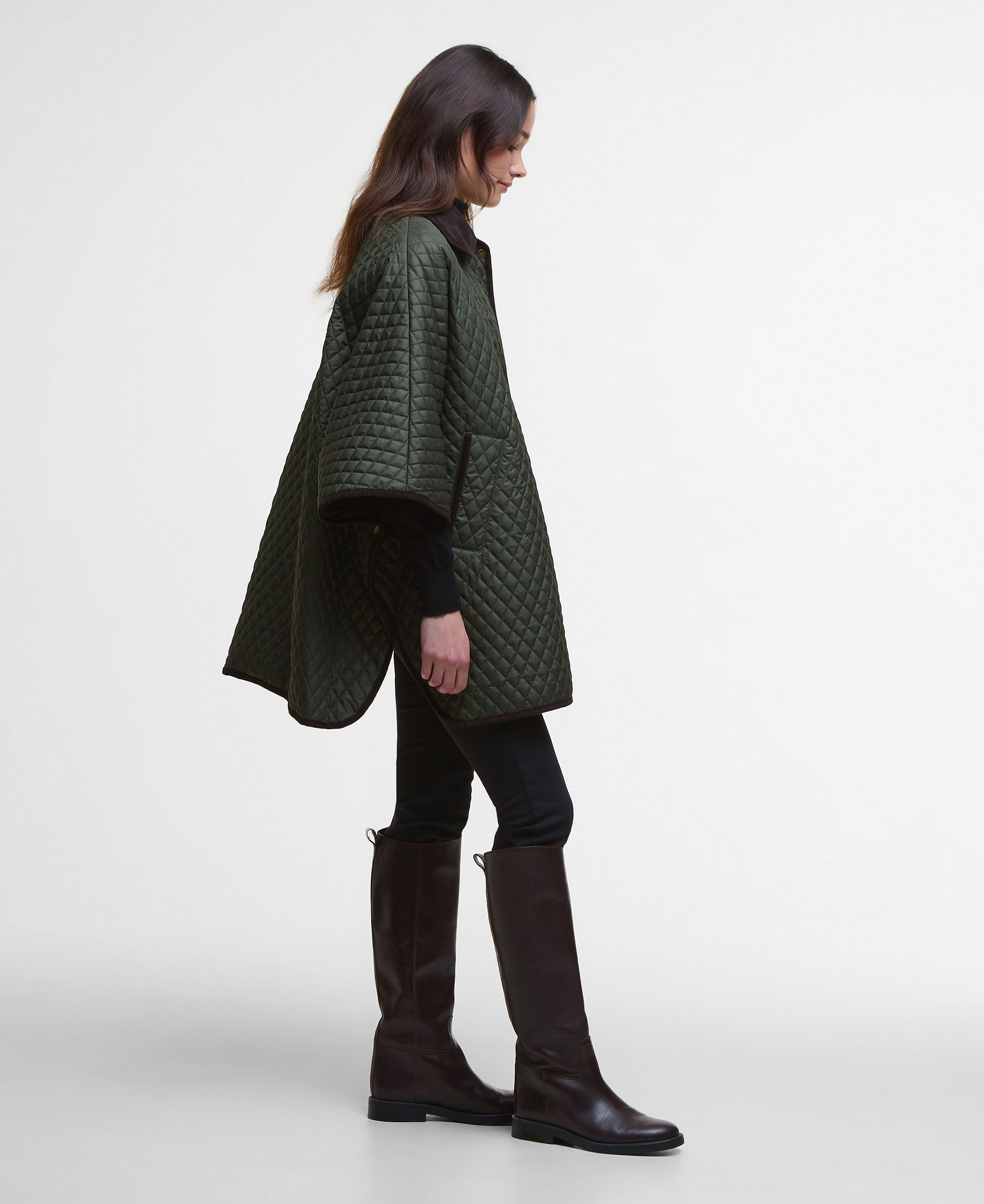 Oakham Quilted Cape - Olive