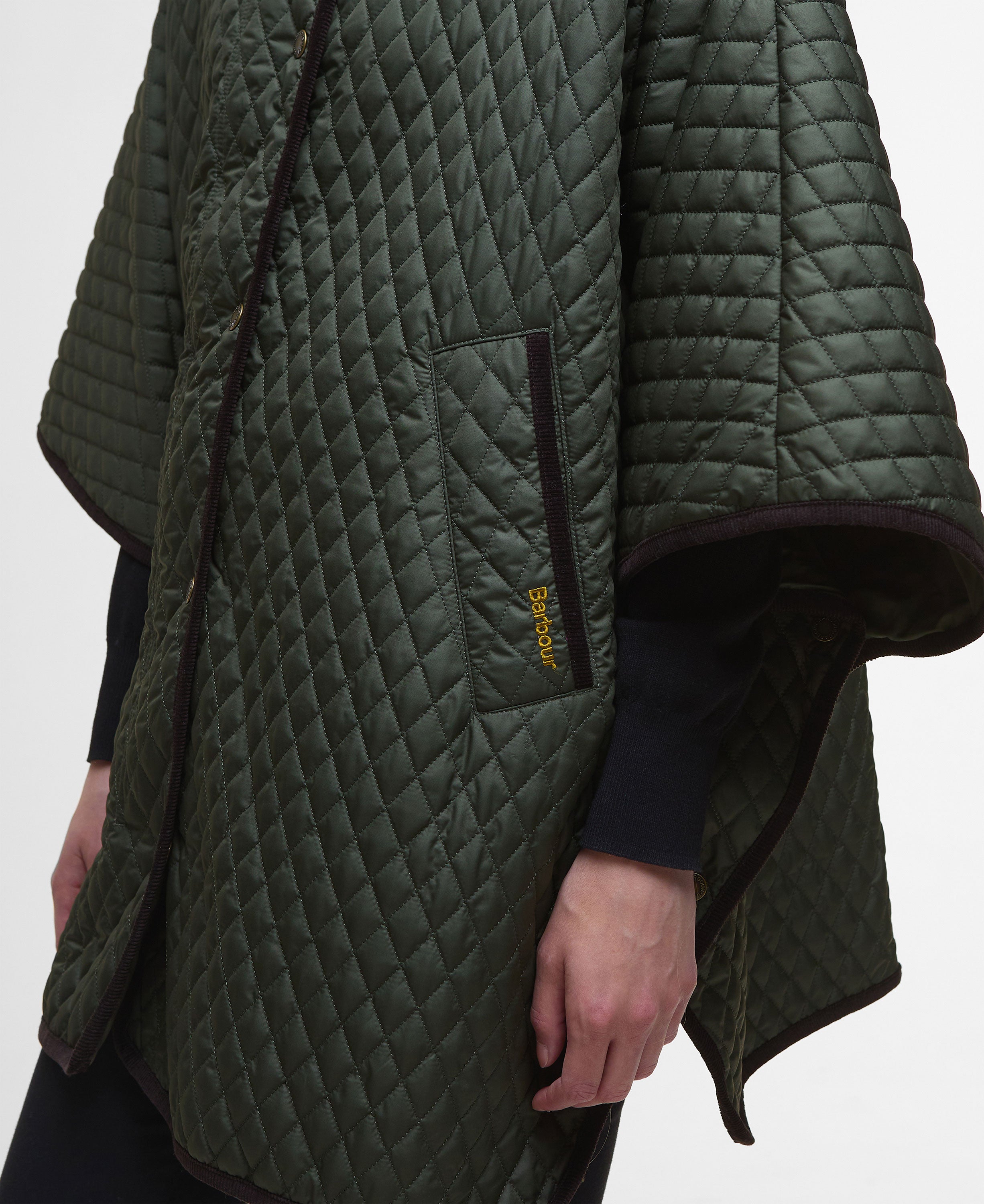 Oakham Quilted Cape - Olive