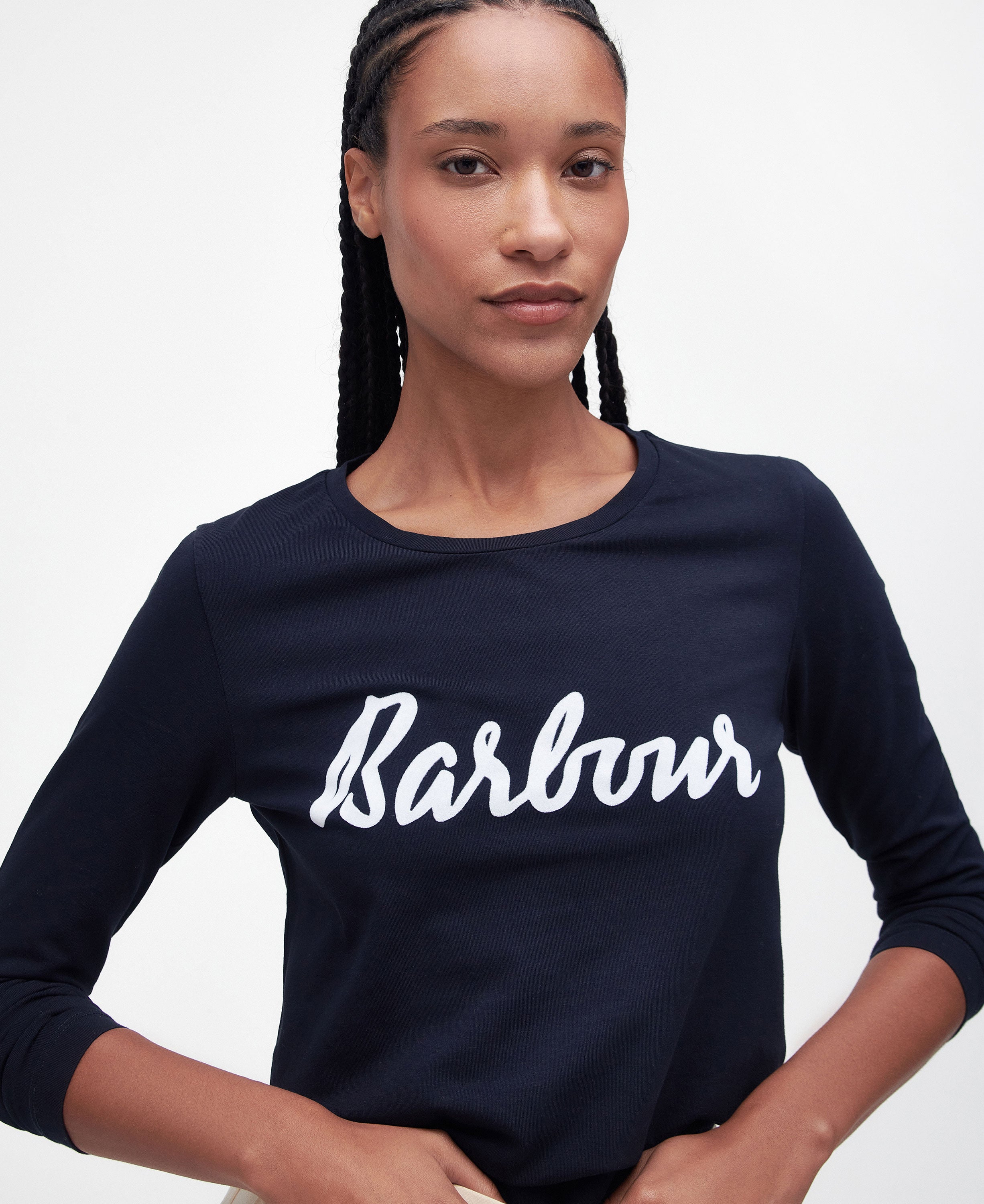 Otterburn Long Sleeve T-Shirt - Navy/White