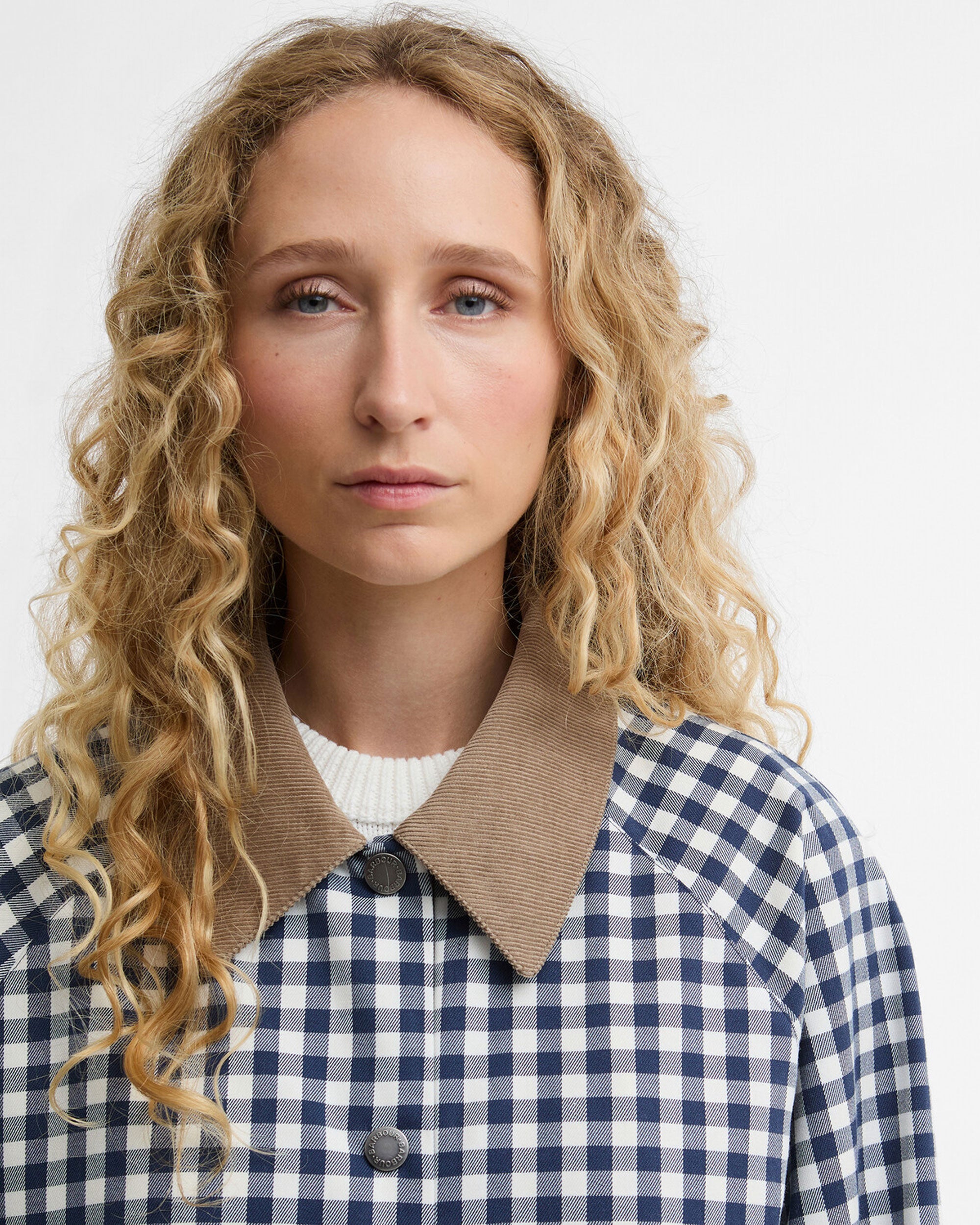 Ovingham Casual Jacket - Gingham Navy/ Neutral