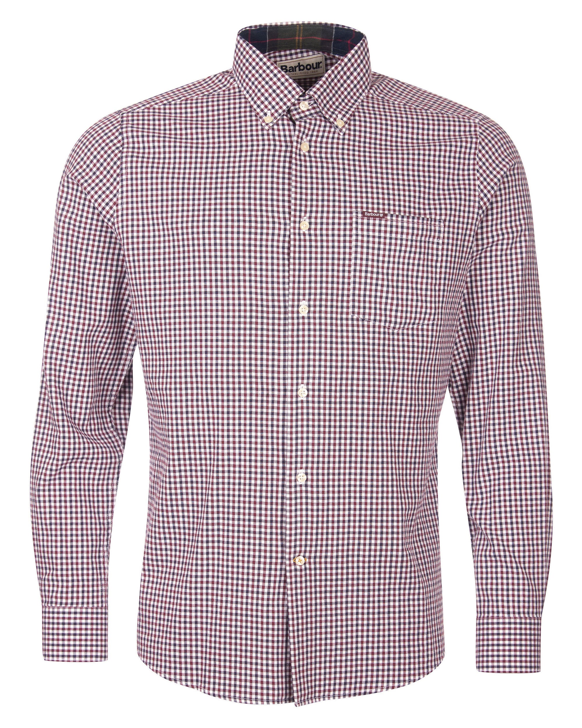 Padshaw Tailored Gingham Shirt - Rich Red