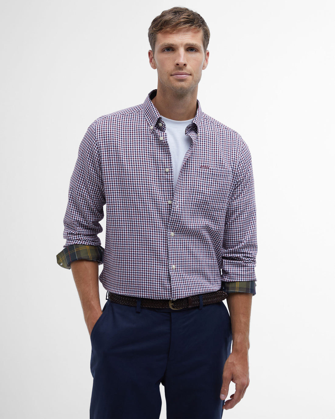 Padshaw Tailored Gingham Shirt - Rich Red