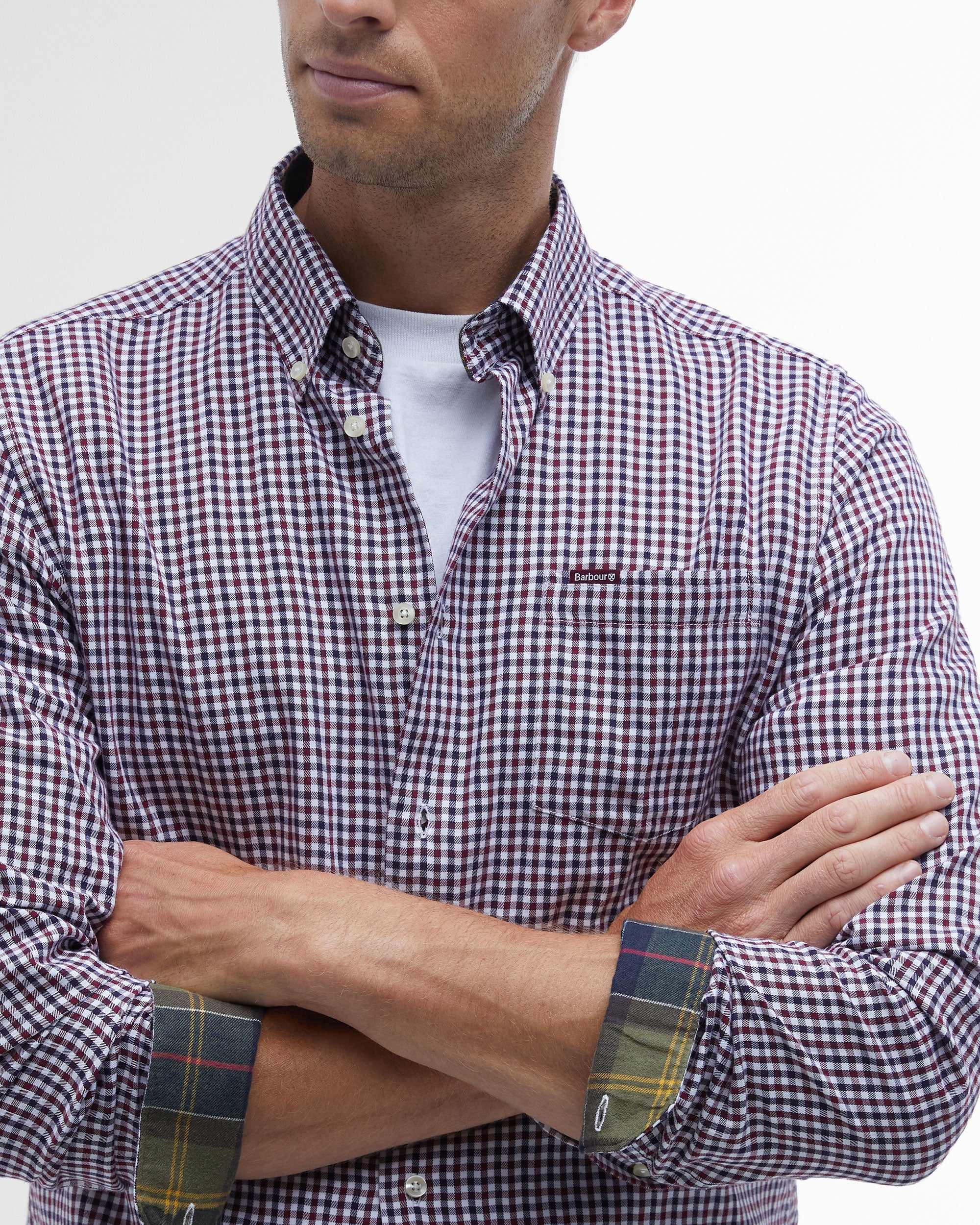 Padshaw Tailored Gingham Shirt - Rich Red