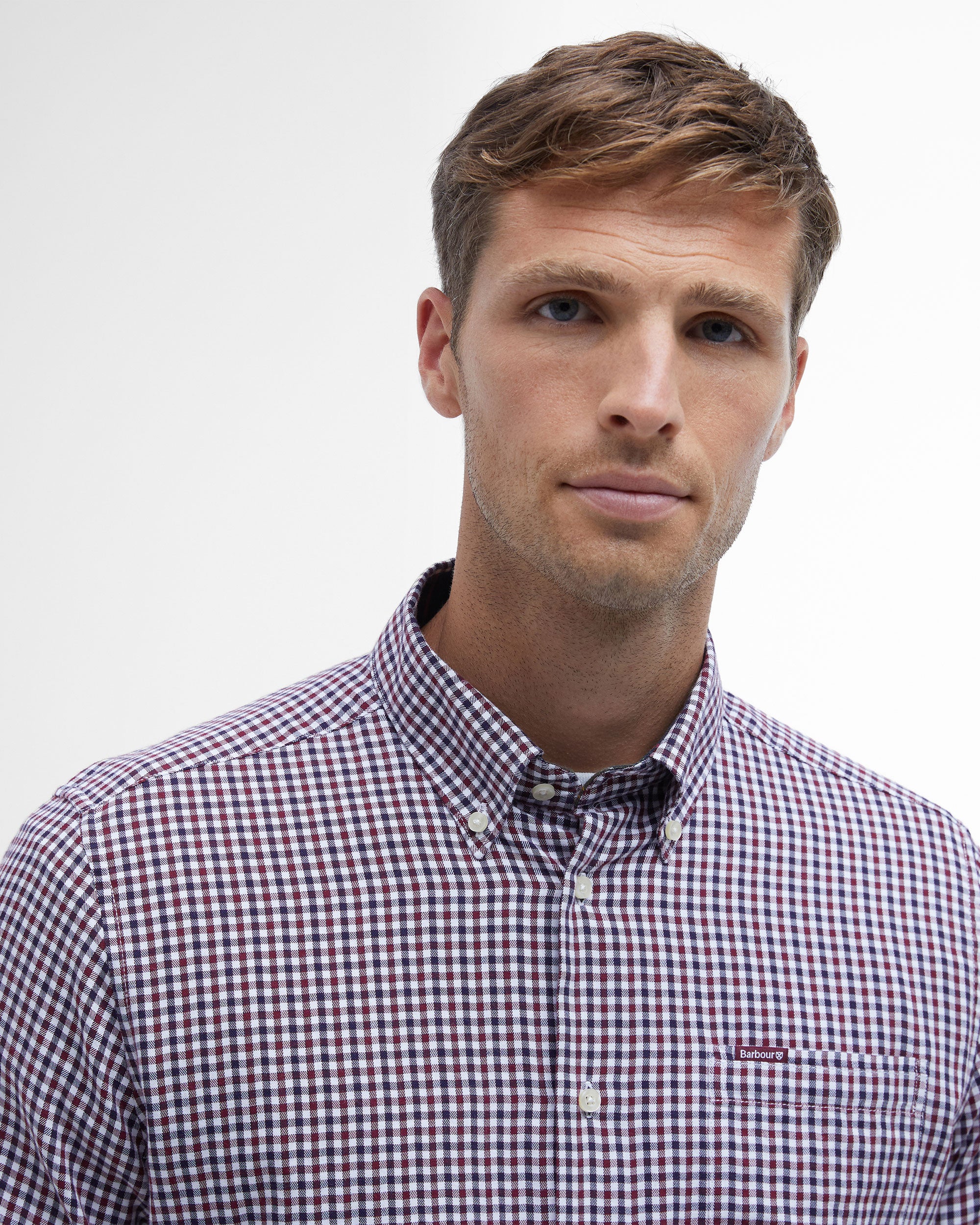 Padshaw Tailored Gingham Shirt - Rich Red