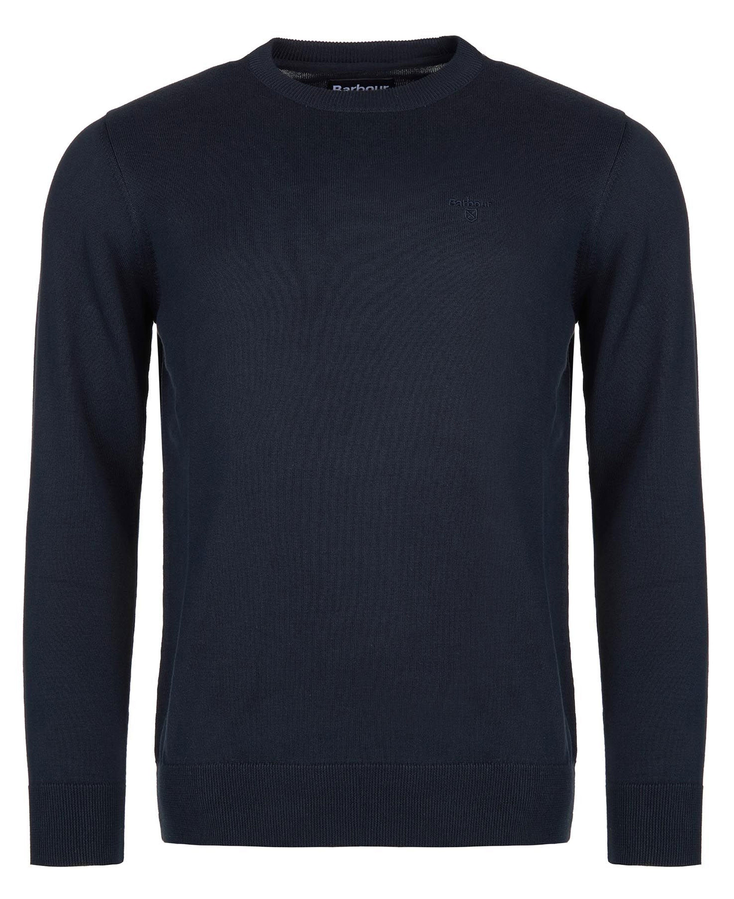 Pima Cotton Crew Neck Jumper - Navy