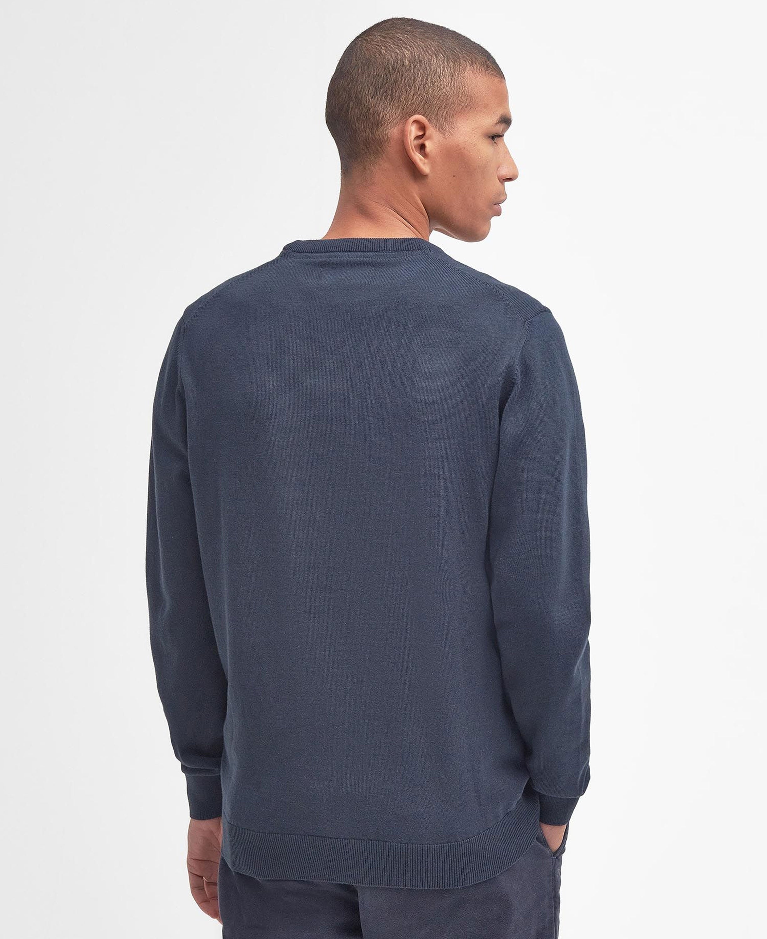 Pima Cotton Crew Neck Jumper - Navy