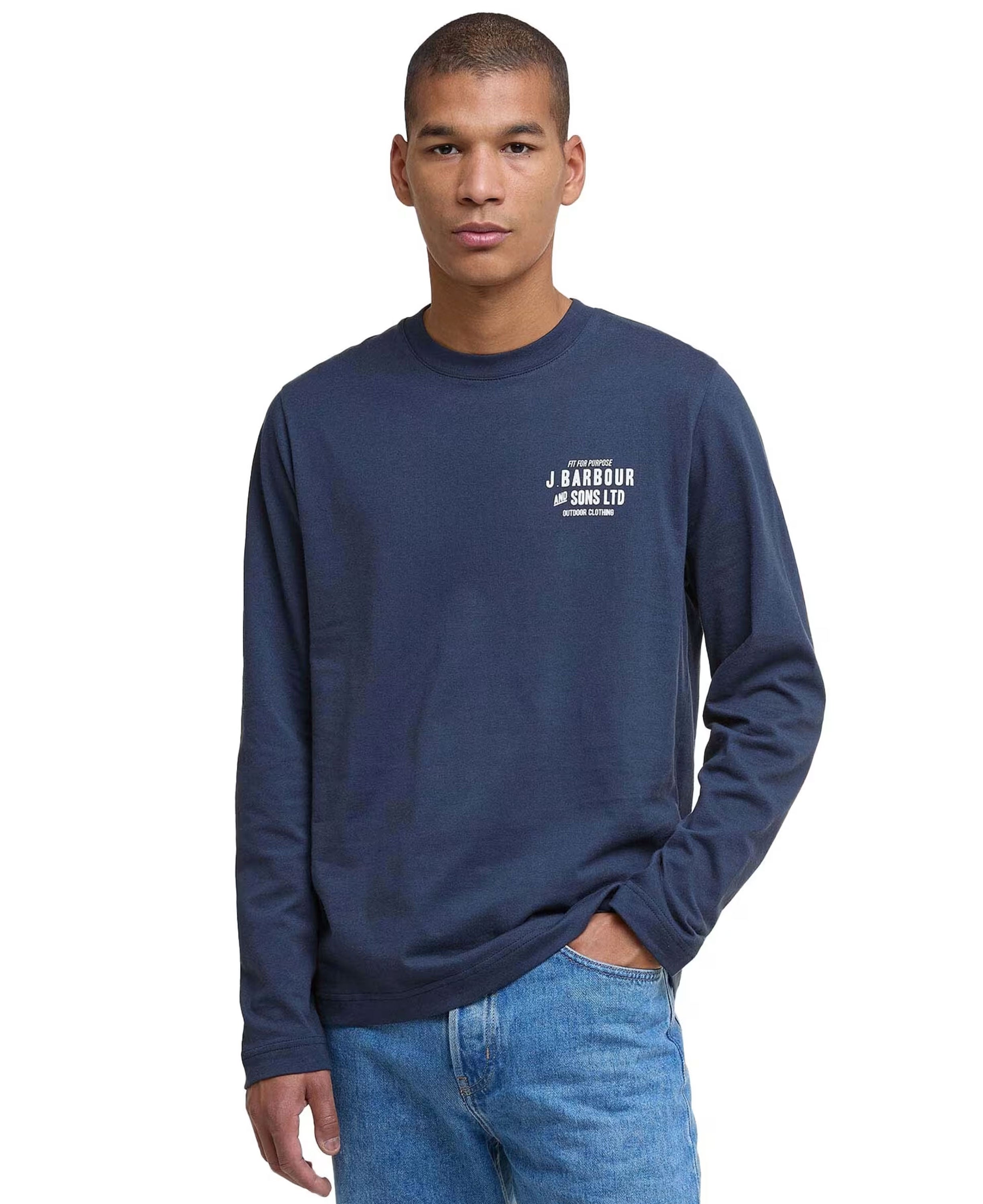 Pointer Long Sleeve Graphic T-Shirt - Navy