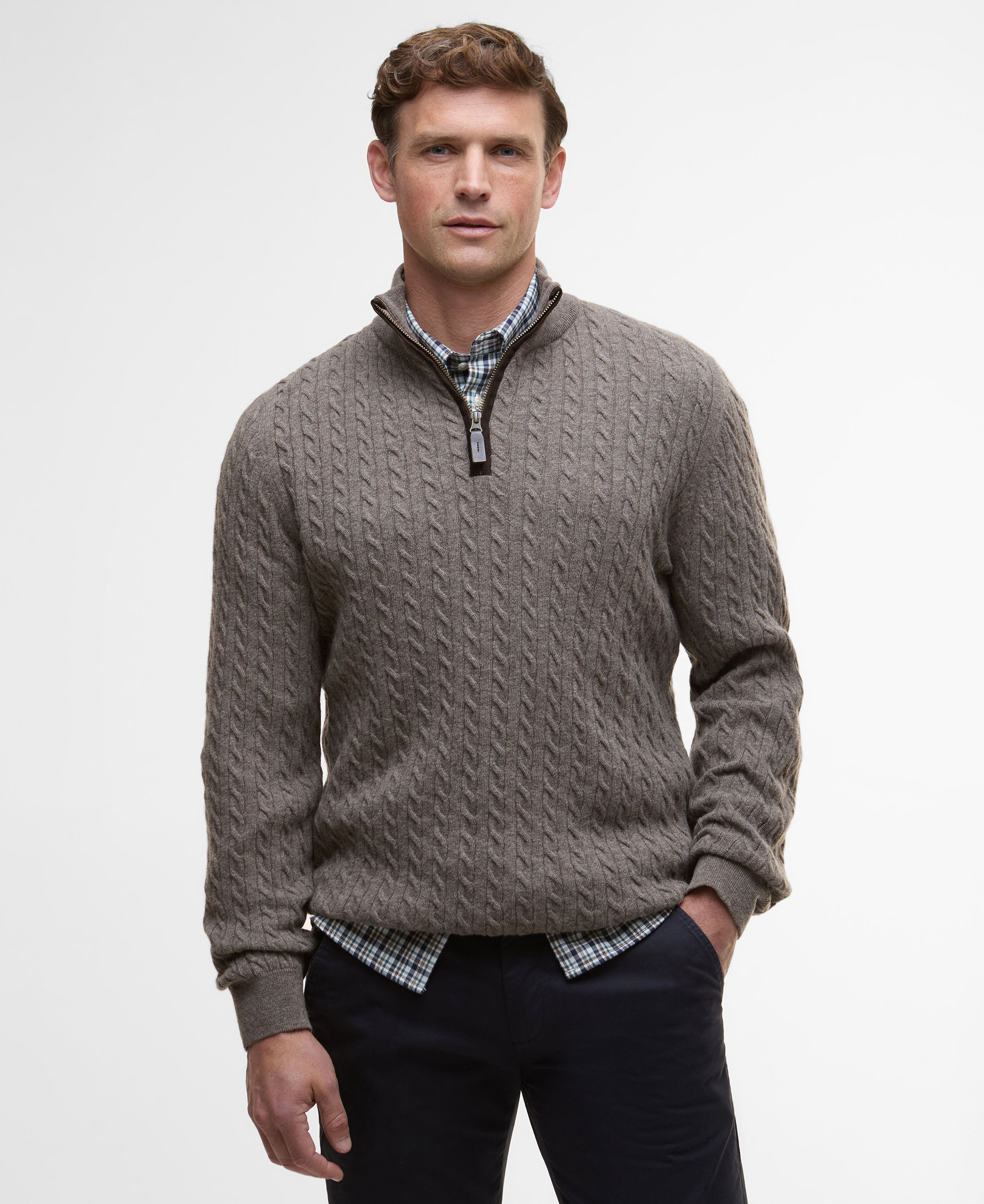 Ramsden Half Zip Knitted Jumper - Military Marl