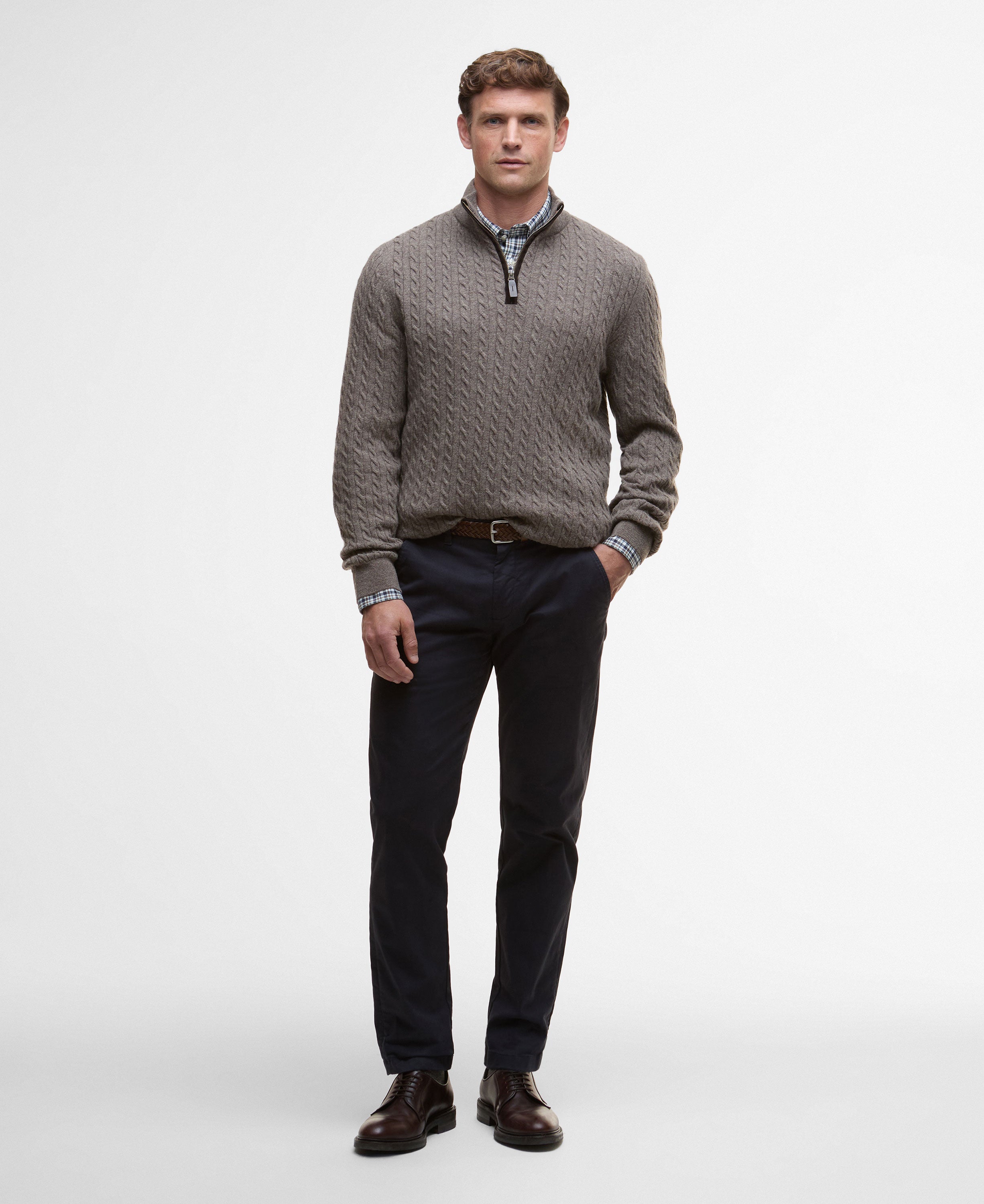 Ramsden Half Zip Knitted Jumper - Military Marl