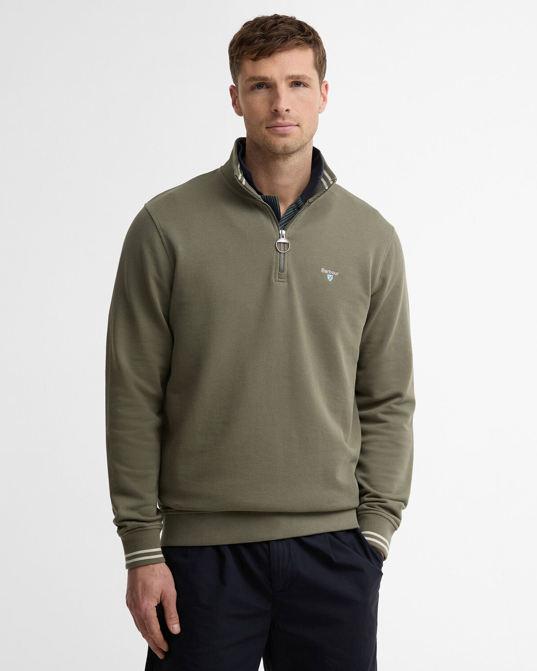 Rosford Half Zip Sweatshirt - Dusty Olive