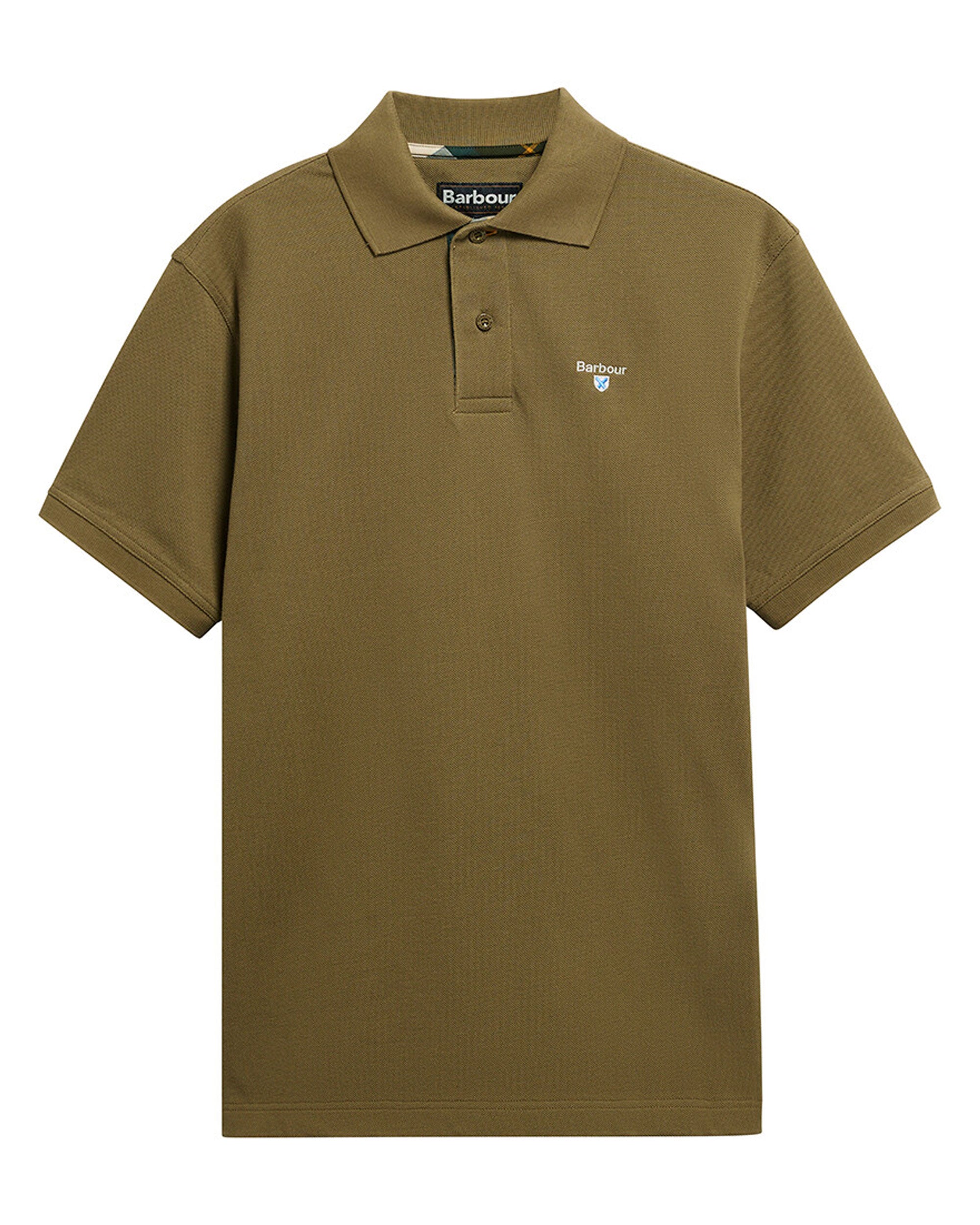 Tartan Pique Tailored Polo Shirt - Clay