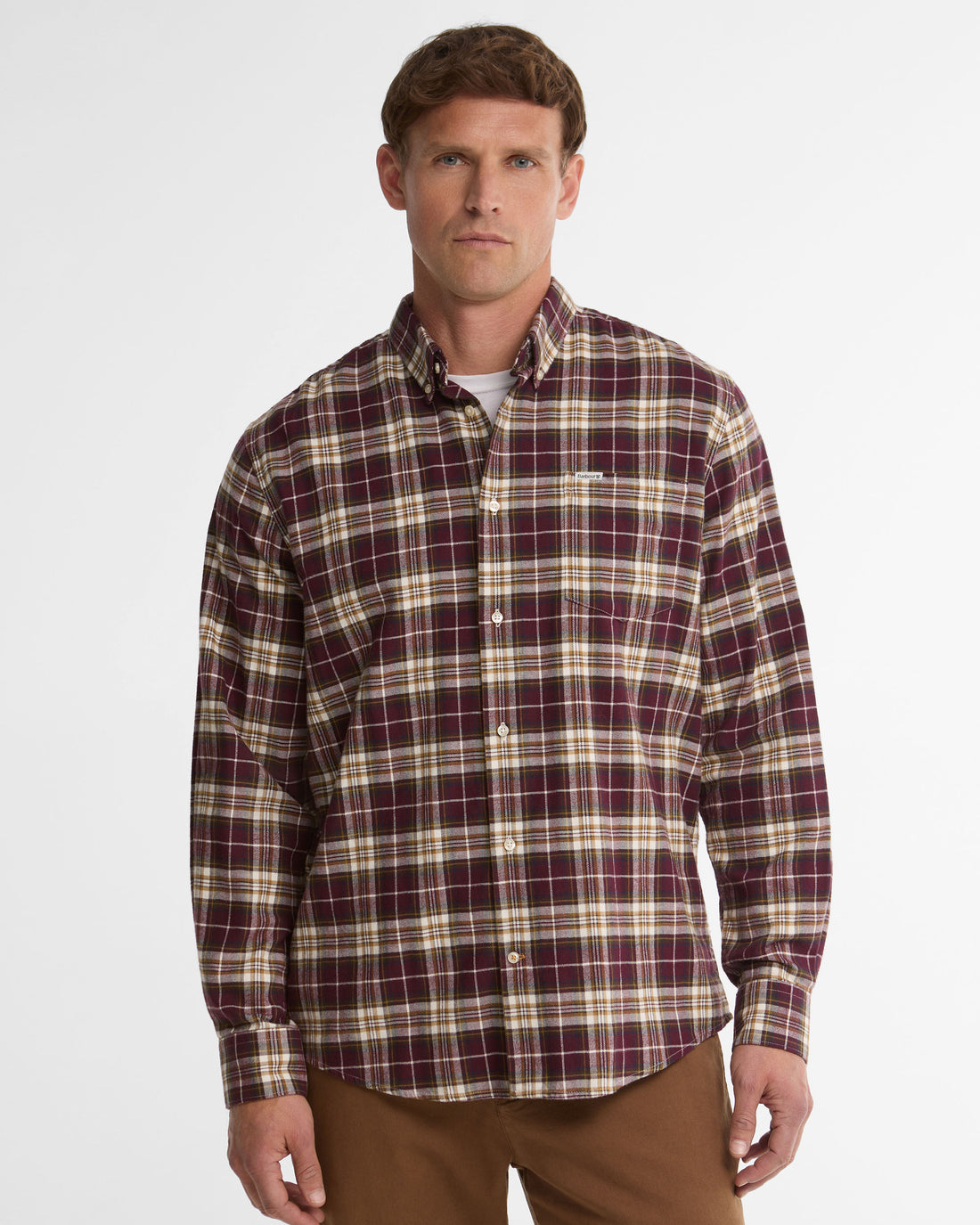 Telfield Regular Fit Checked Shirt - Dark Bordeaux